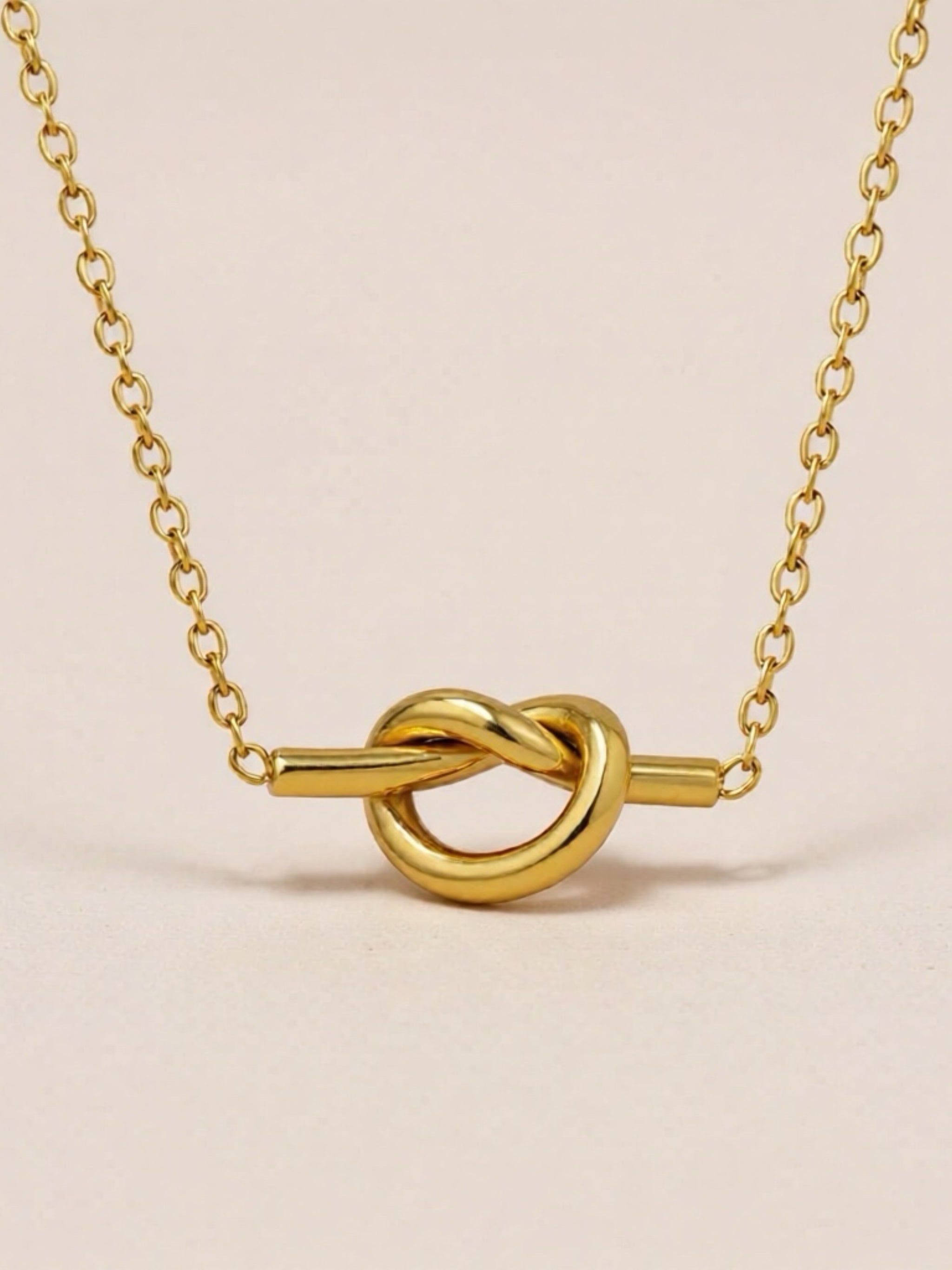 18K Gold Titanium Steel Knot Necklace