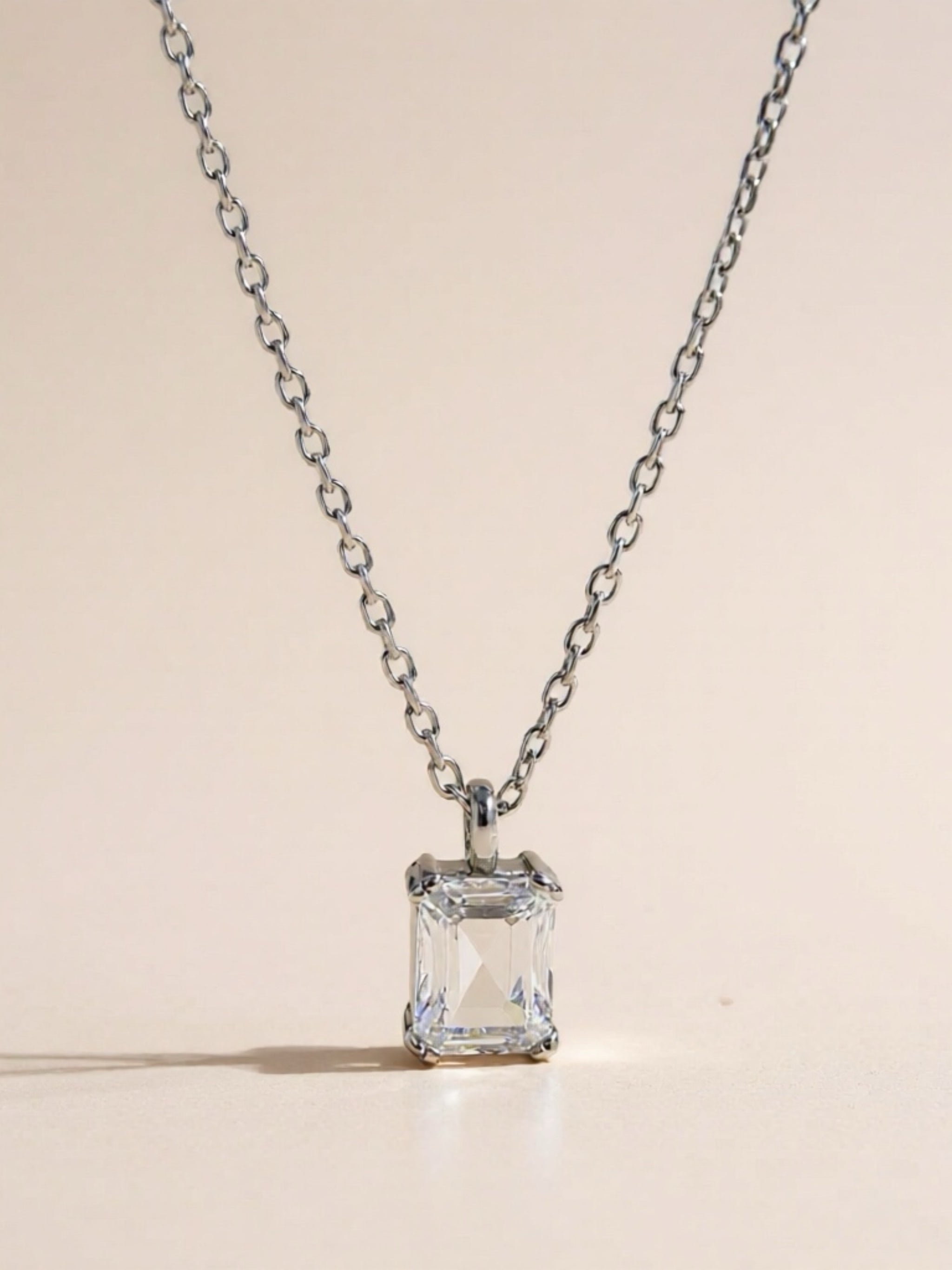 925 Sterling Silver CZ Pendant Necklace
