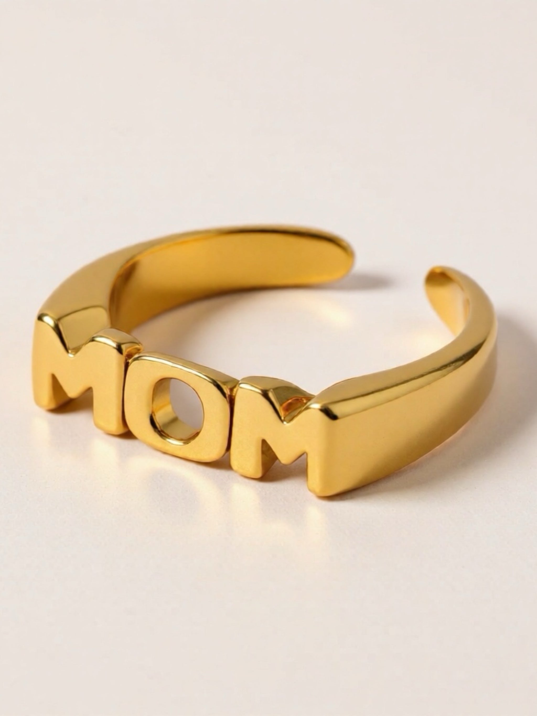 MOM Gold Stainless Steel Open Ring