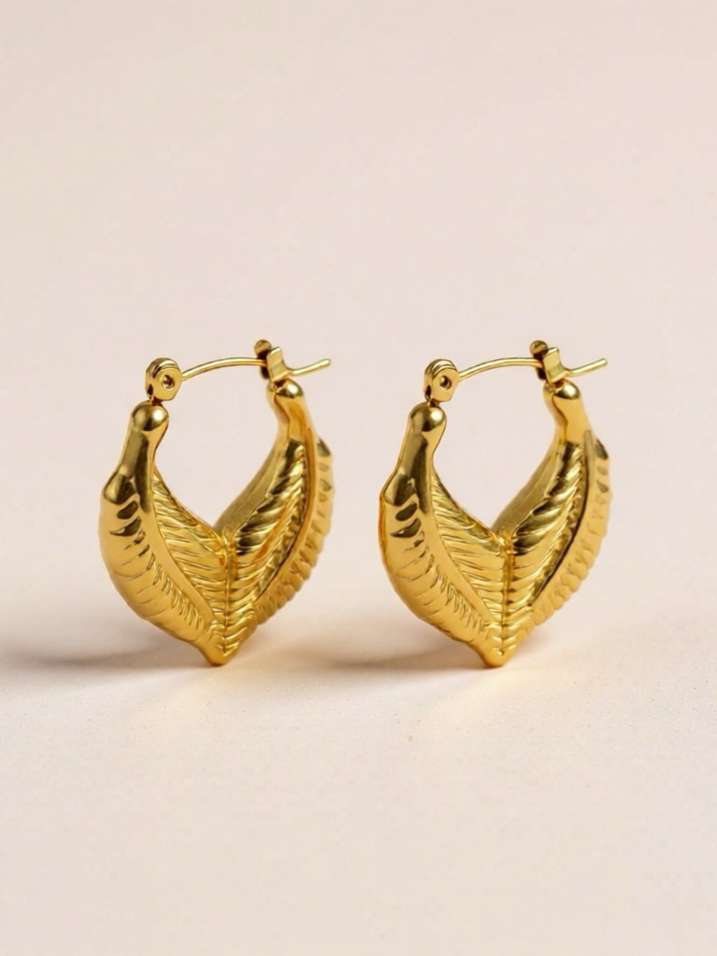 Titanium Steel Leaf Shape Earrings