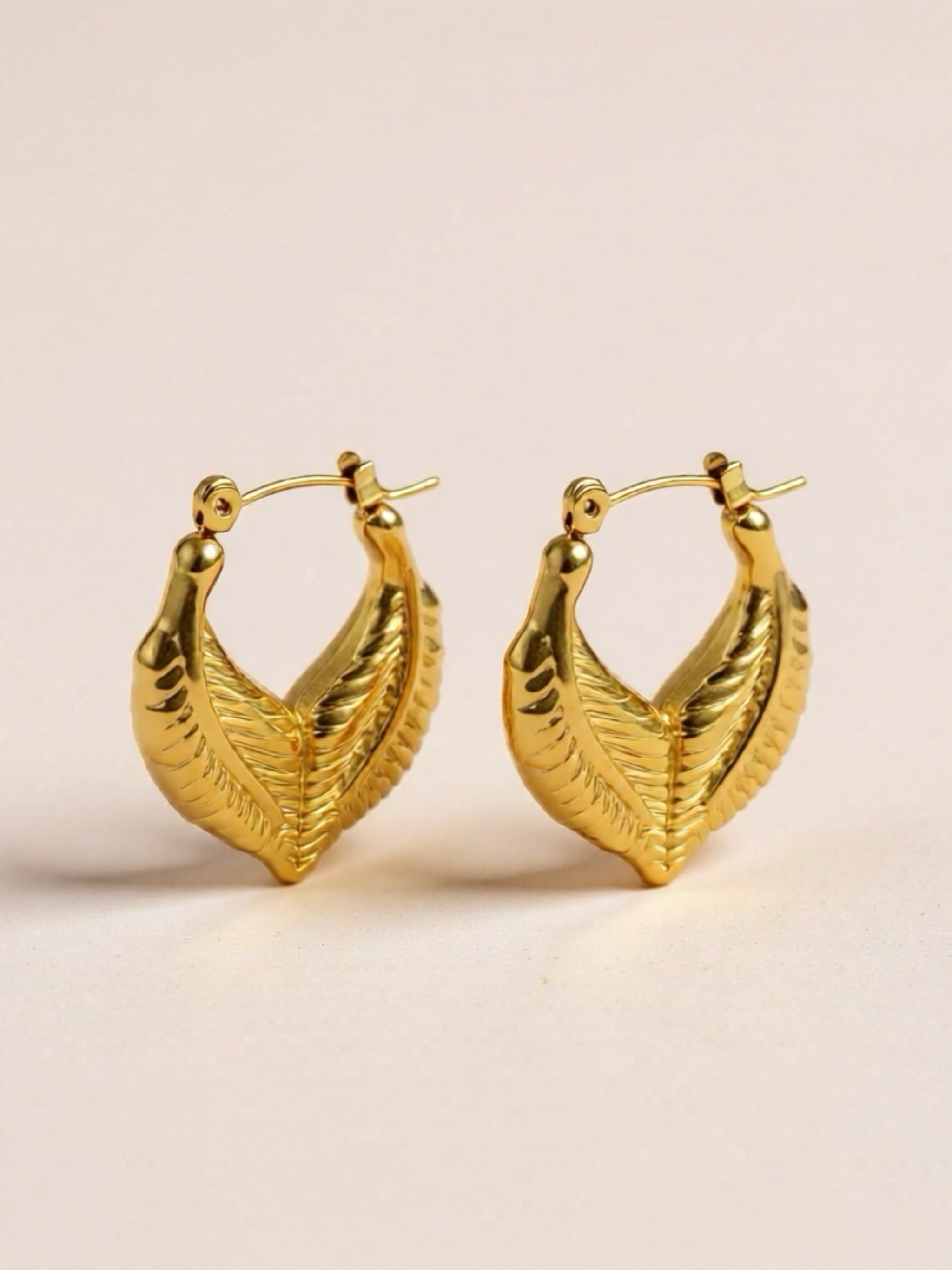 Titanium Steel Leaf Shape Earrings