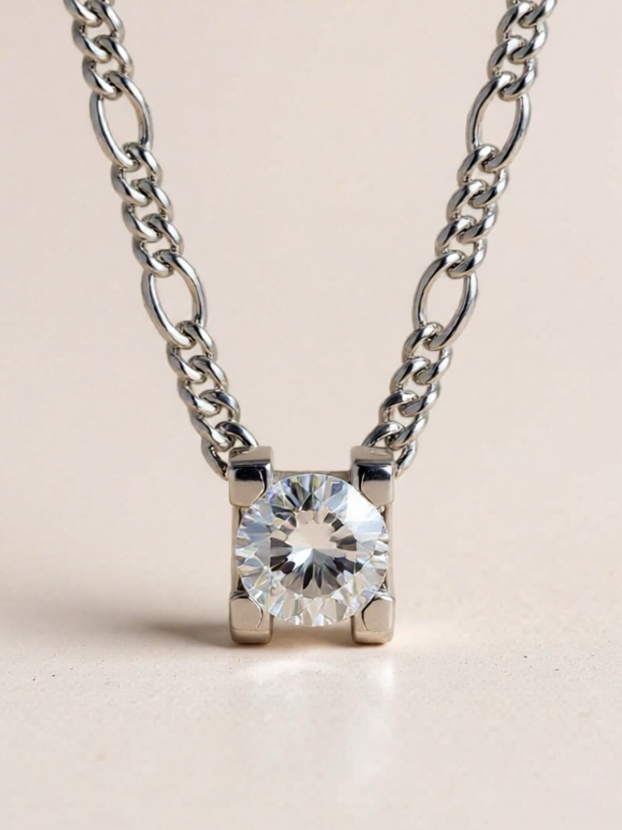 2 Carat Moissanite 925 Sterling Silver Pendant Necklace