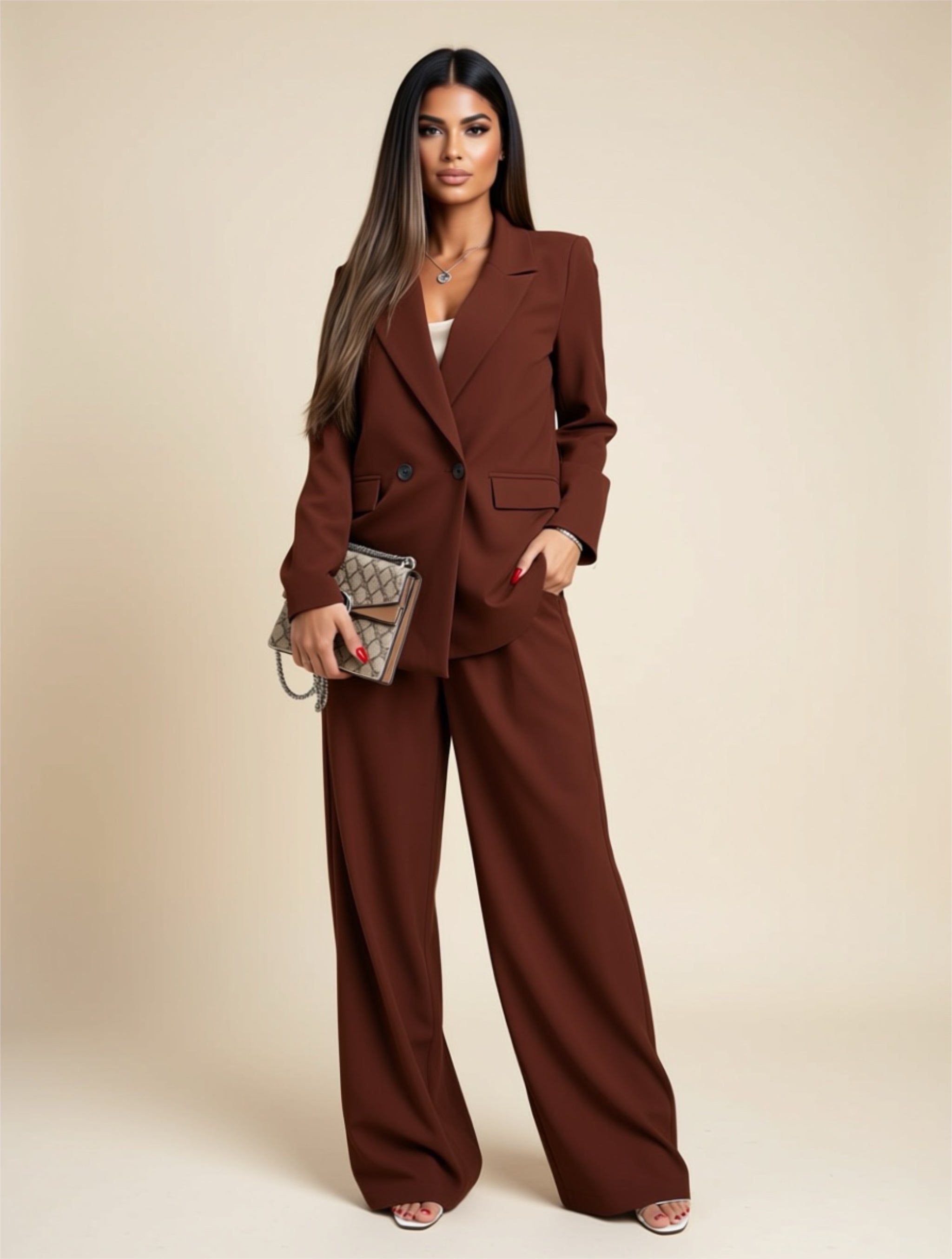 Oversized Blazer & Wide‑Leg Trouser Set
