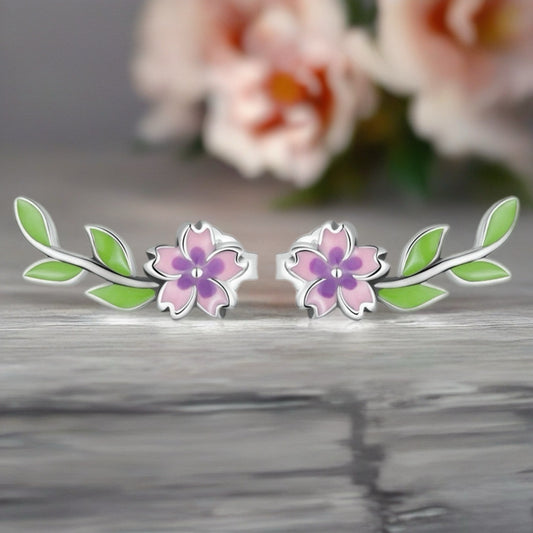 S925 Silver Flower Stud Earrings