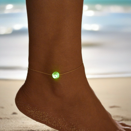 Gold Toned Glow in The Dark Charm Anklet