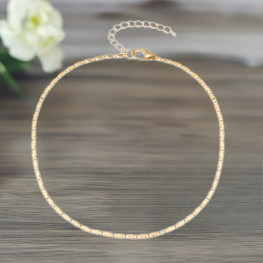 Box Chain Gold or Silver Toned Anklet