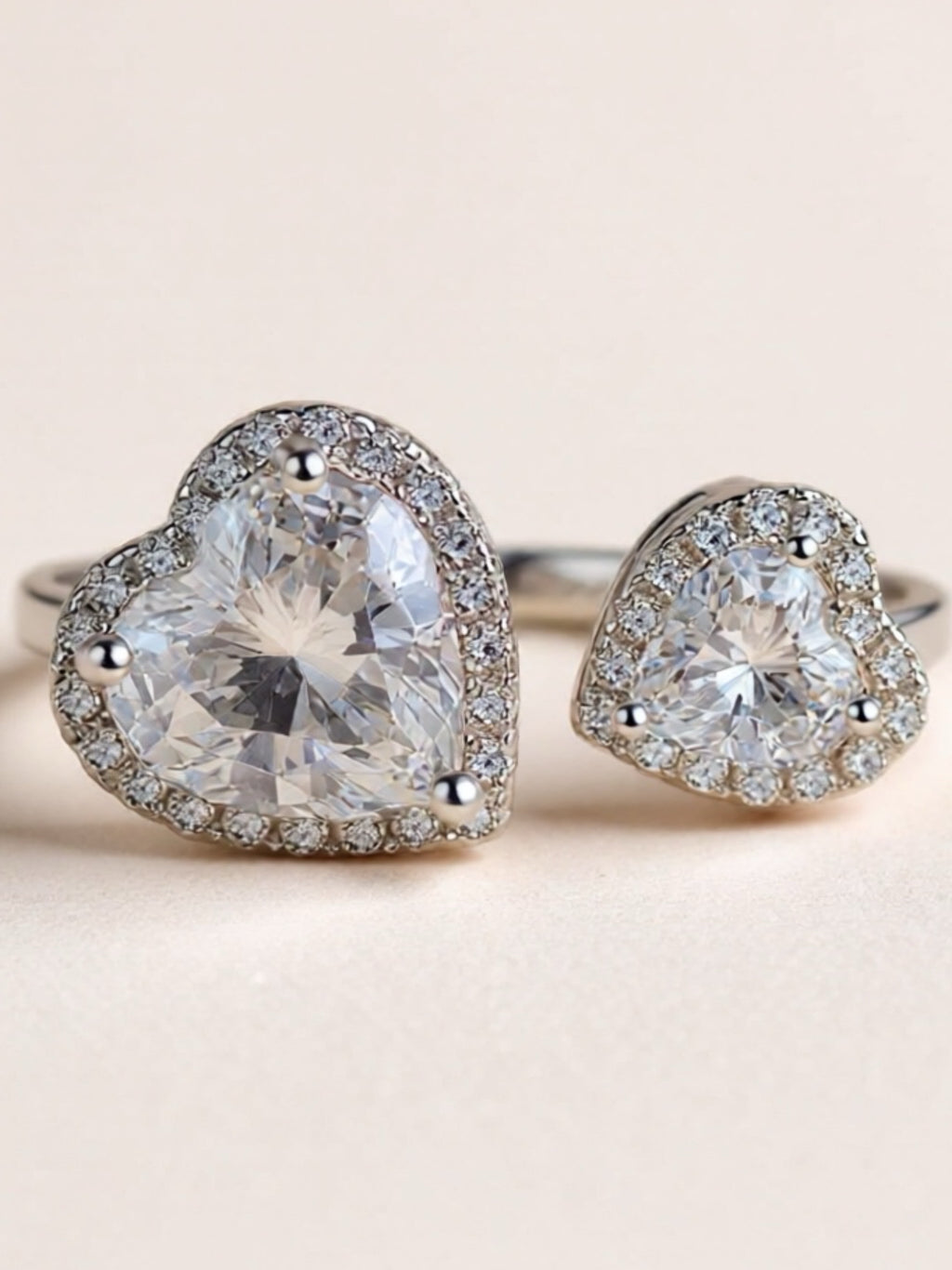 Heart Moissanite 925 Sterling Silver Open Ring