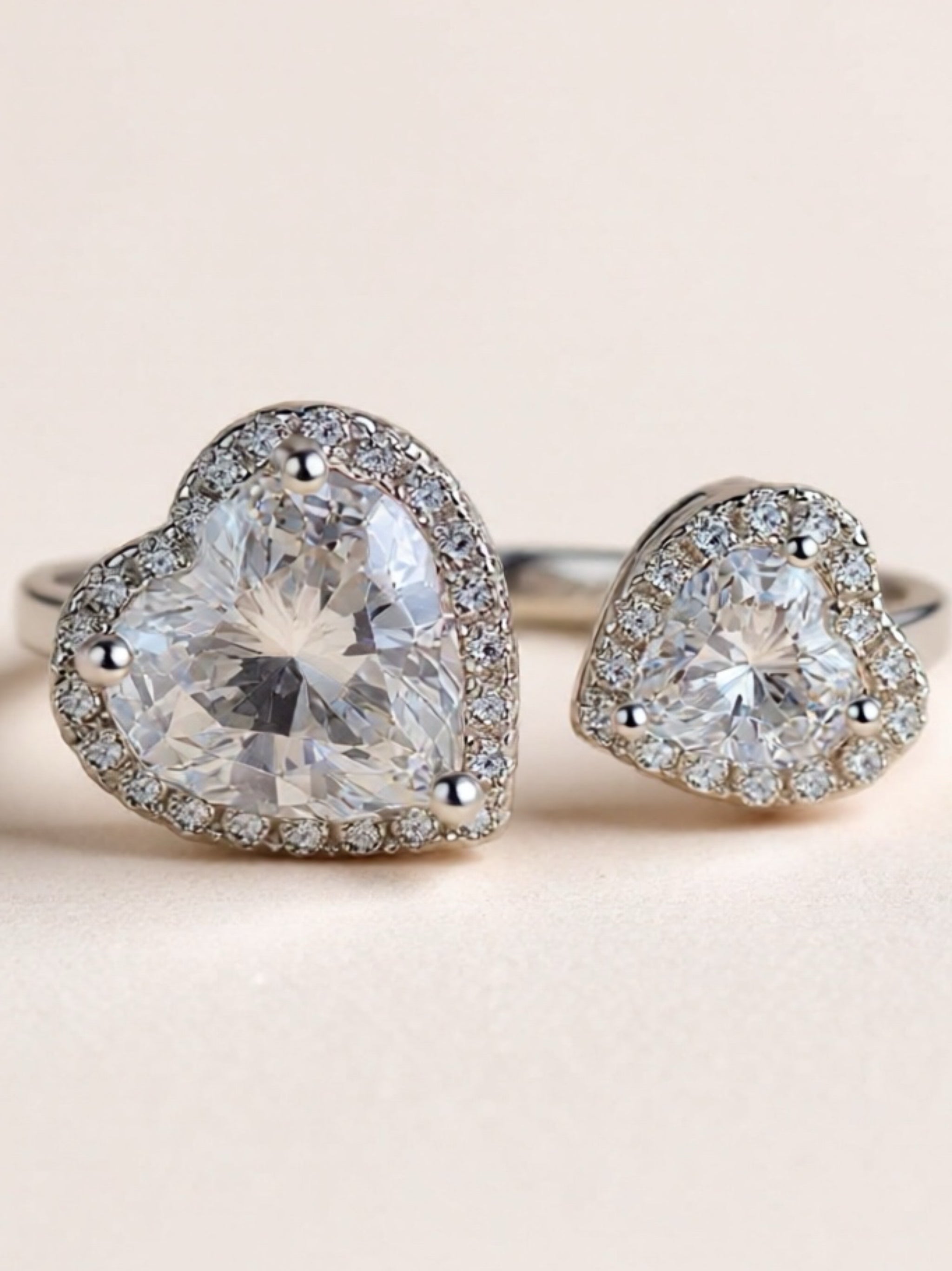 Heart Moissanite 925 Sterling Silver Open Ring