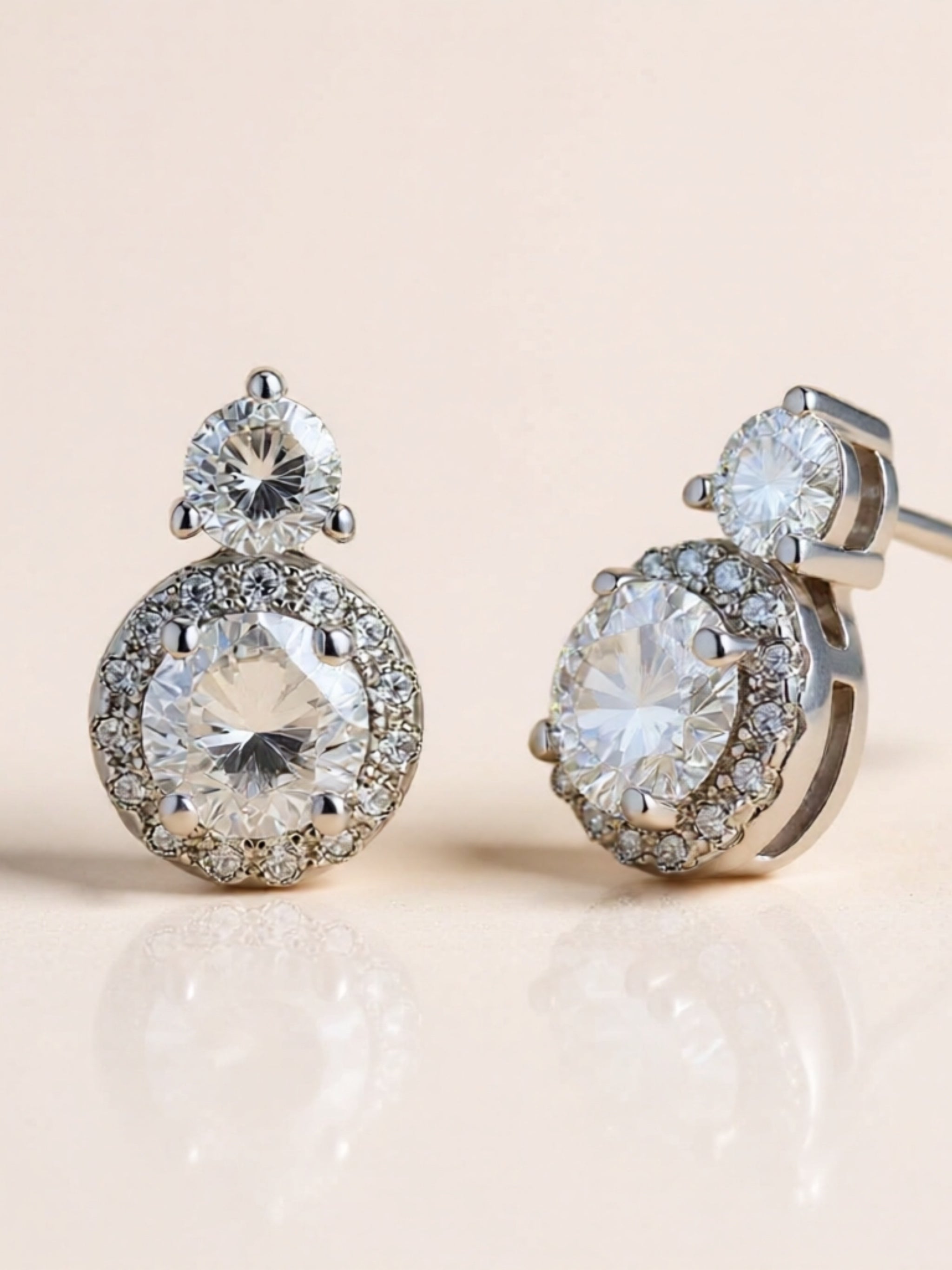 1 Carat Moissanite 925 Sterling Silver Earrings