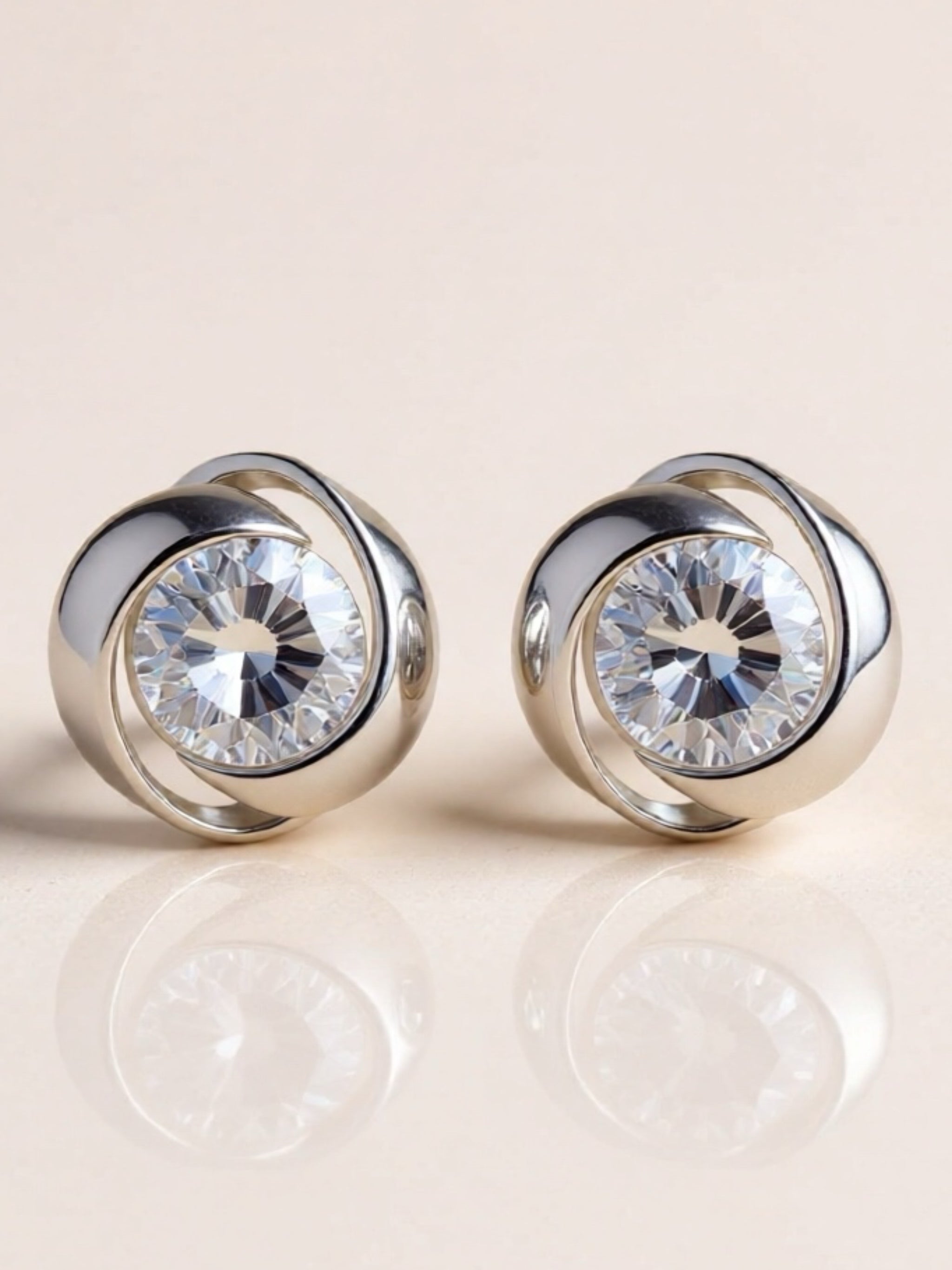 925 Sterling Silver Moissanite Stud Earrings