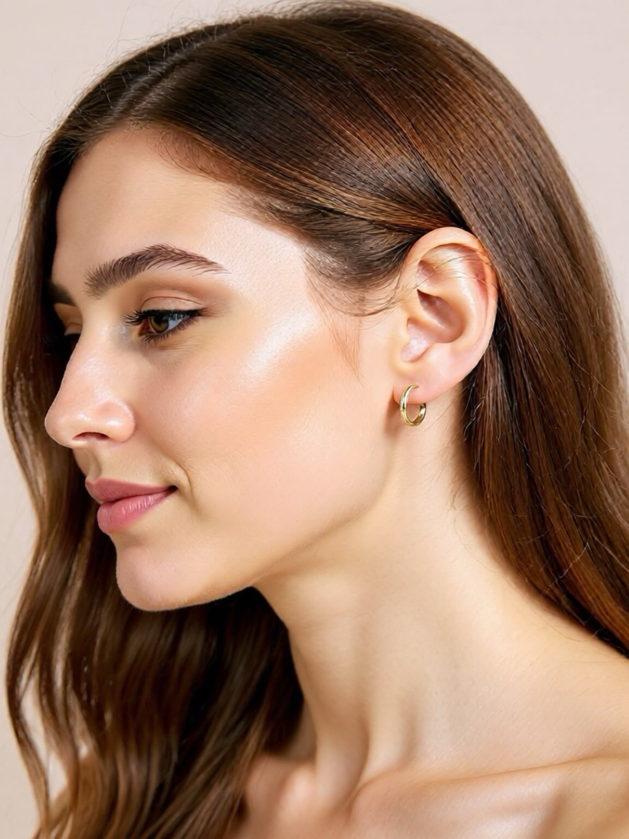 925 Sterling Silver Inlaid Moissanite C-Hoop Earrings