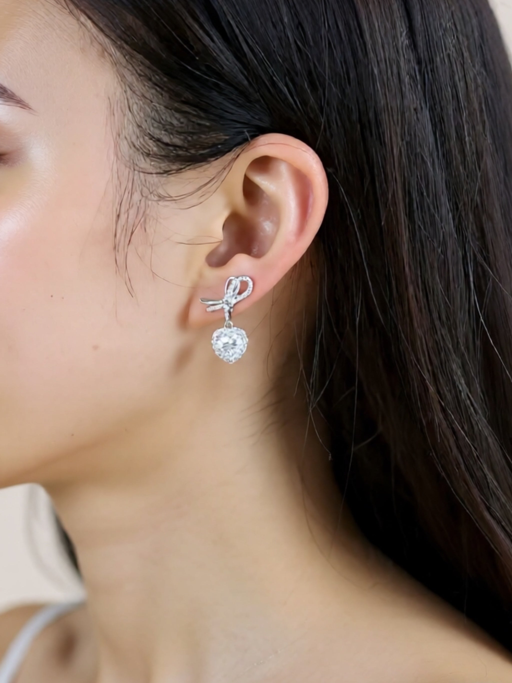2 Carat Moissanite 925 Sterling Silver Heart Earrings