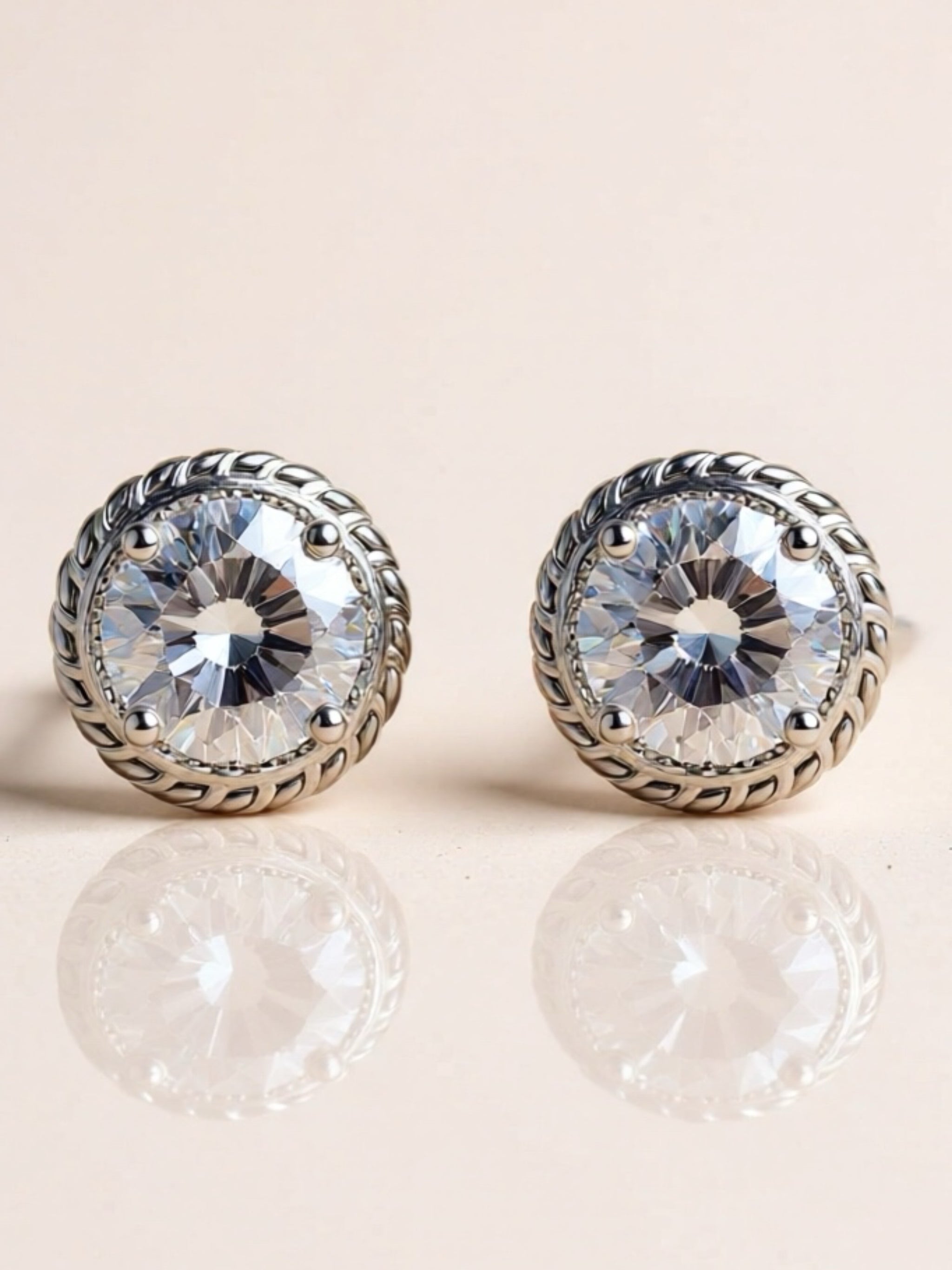 2 Carat Moissanite 925 Sterling Silver Stud Earrings