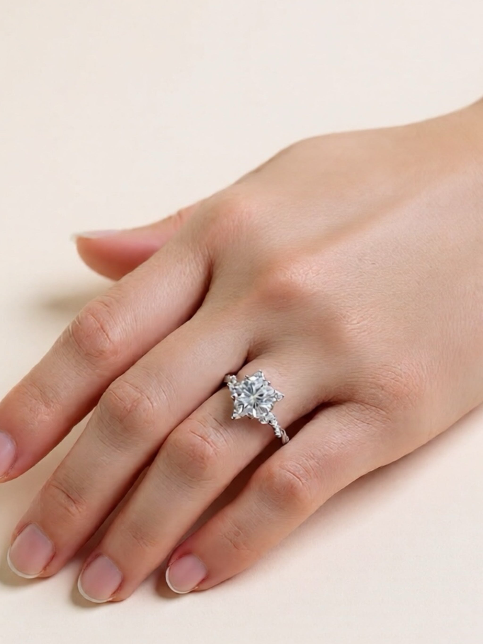 3 Carat Moissanite Twisted 925 Sterling Silver Ring