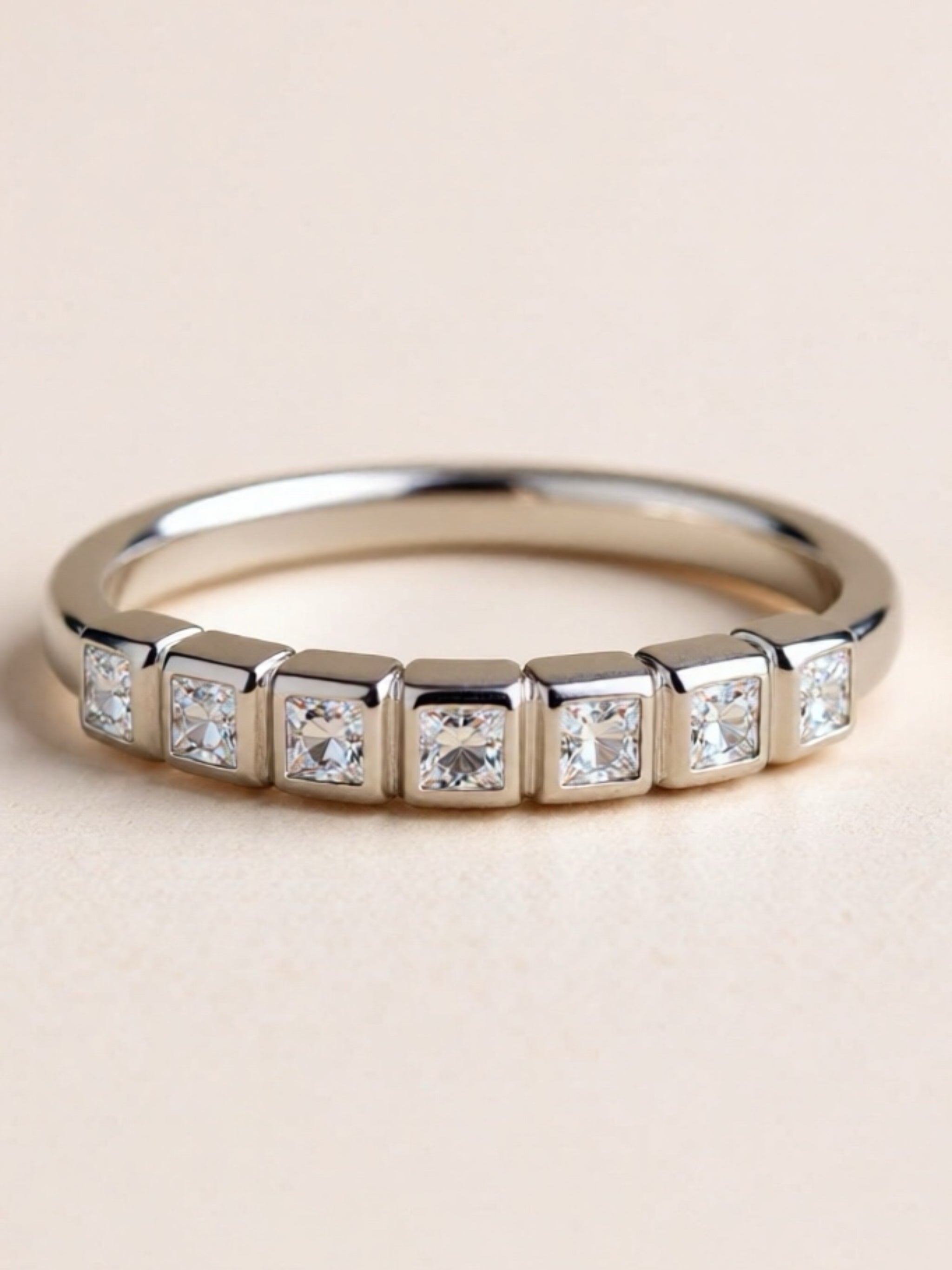 Moissanite 925 Sterling Silver Half-Eternity Ring