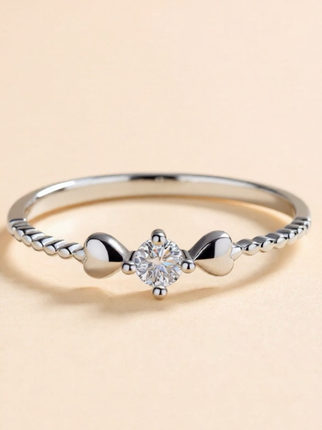 Moissanite Heart 925 Sterling Silver Ring