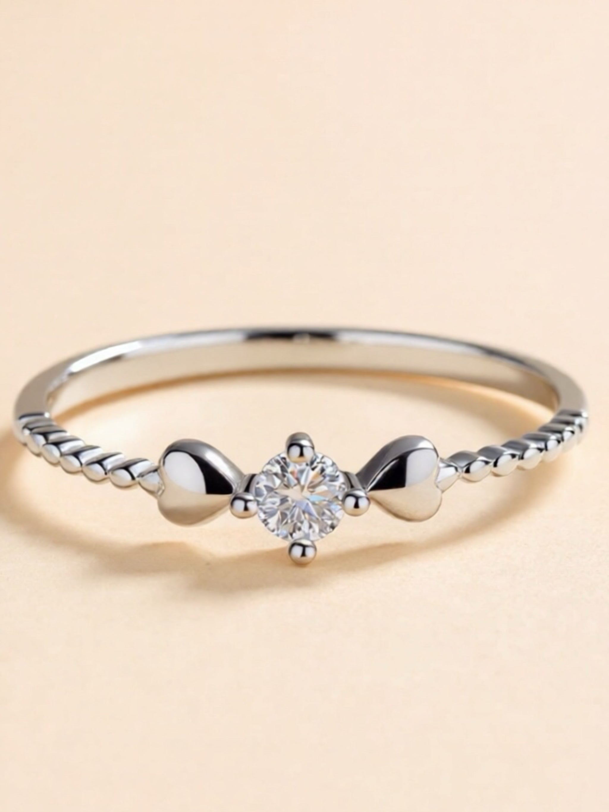 Moissanite Heart 925 Sterling Silver Ring