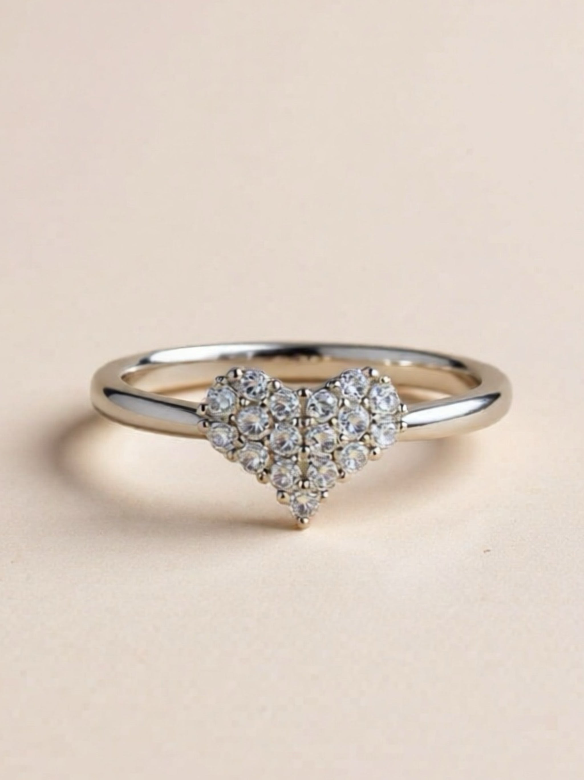 Moissanite 925 Sterling Silver Heart Ring