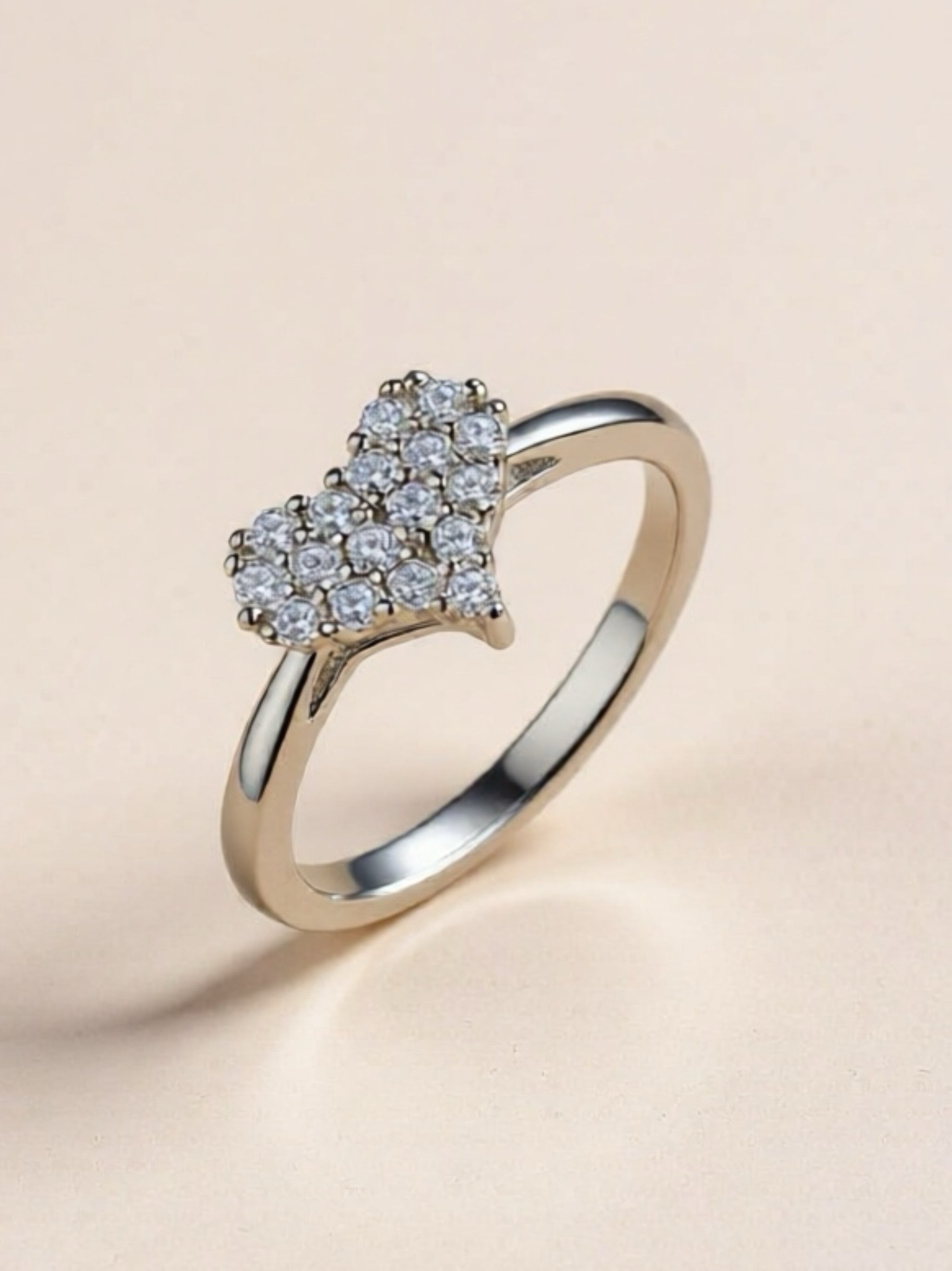 Moissanite 925 Sterling Silver Heart Ring
