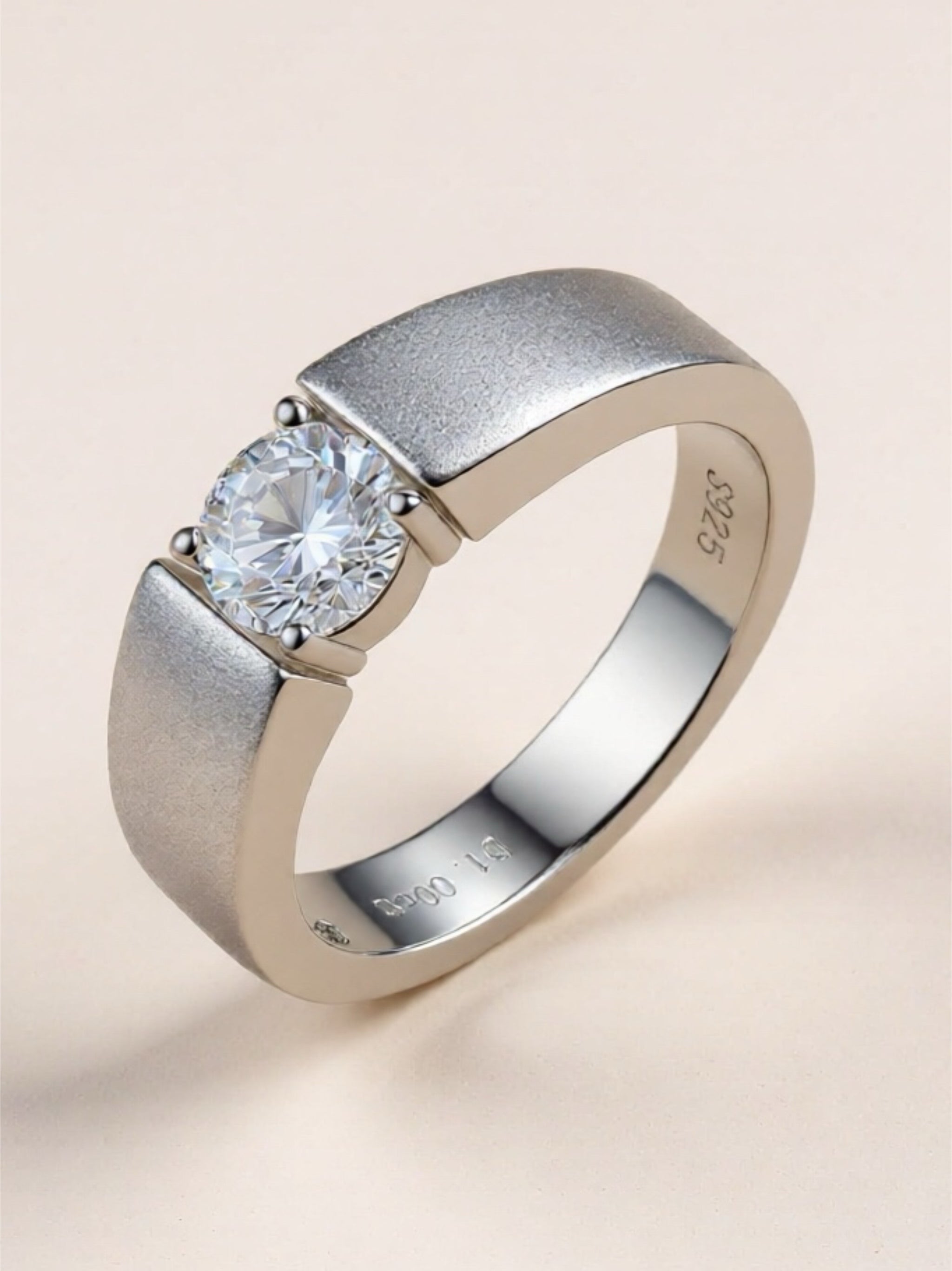 925 Sterling Silver I Carat Moissanite Ring