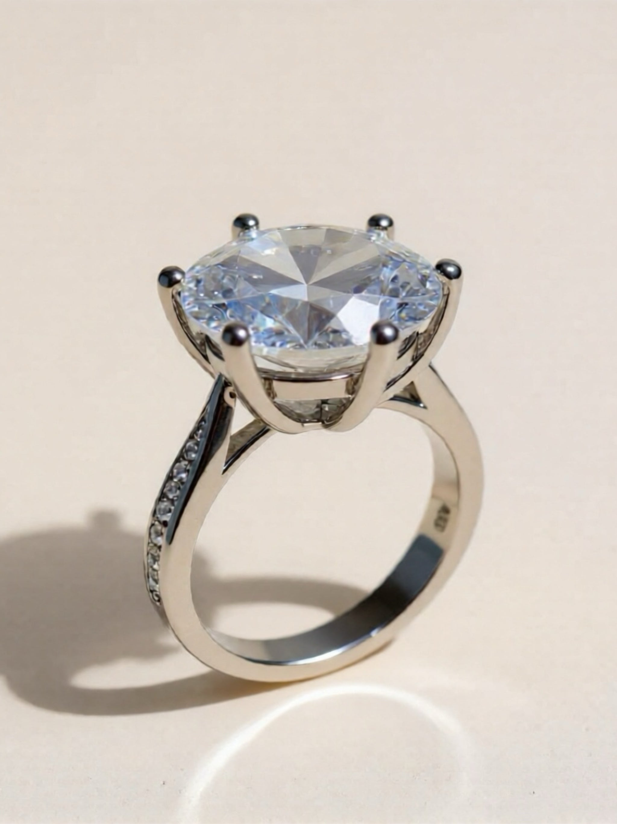 10 Carat Moissanite 925 Sterling Silver Ring