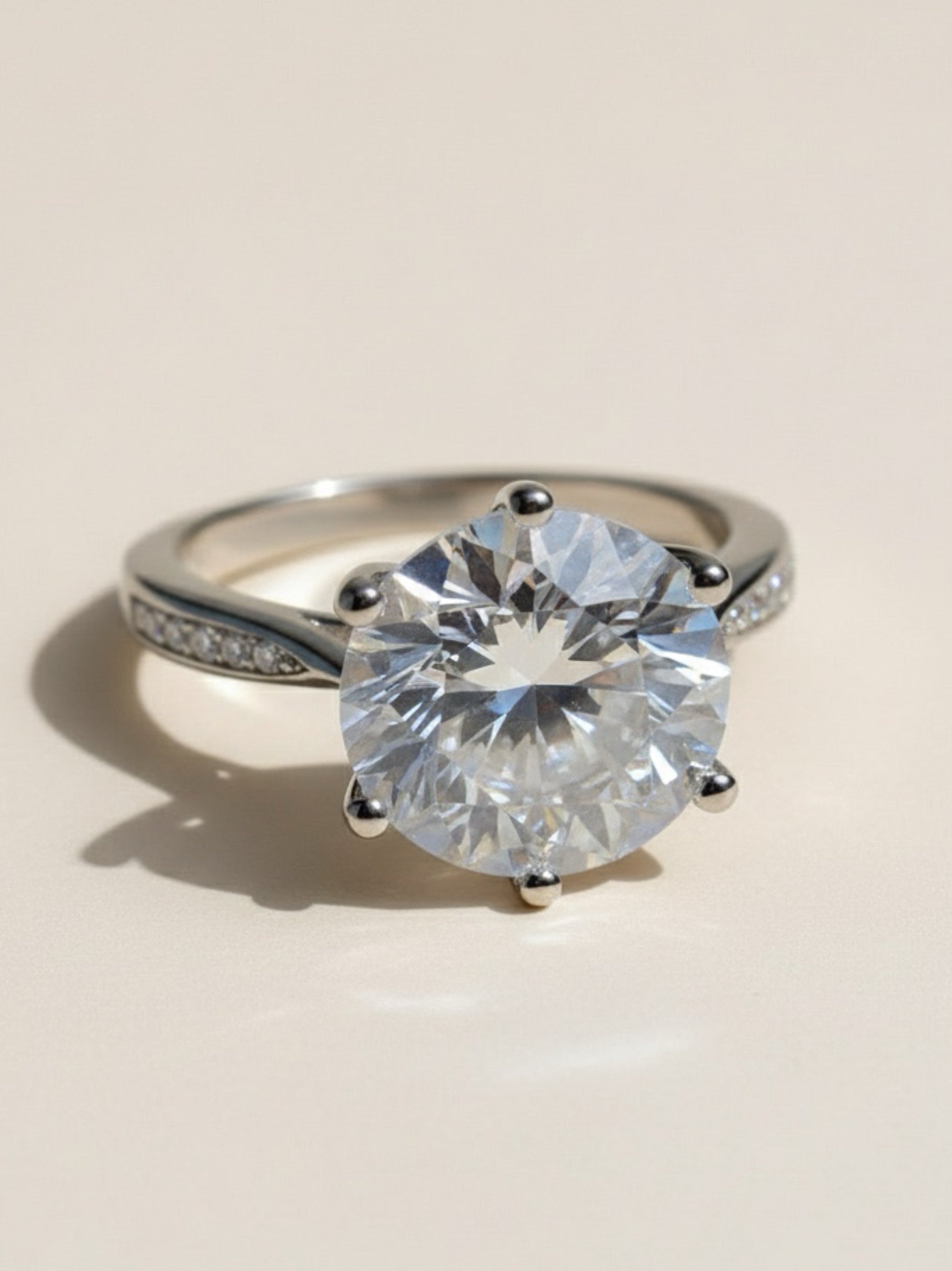 10 Carat Moissanite 925 Sterling Silver Ring