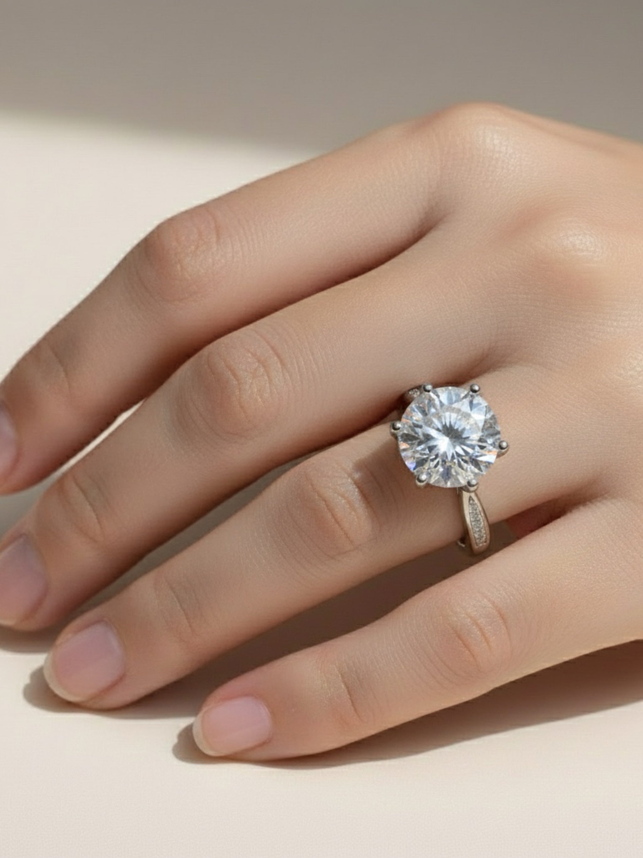 10 Carat Moissanite 925 Sterling Silver Ring