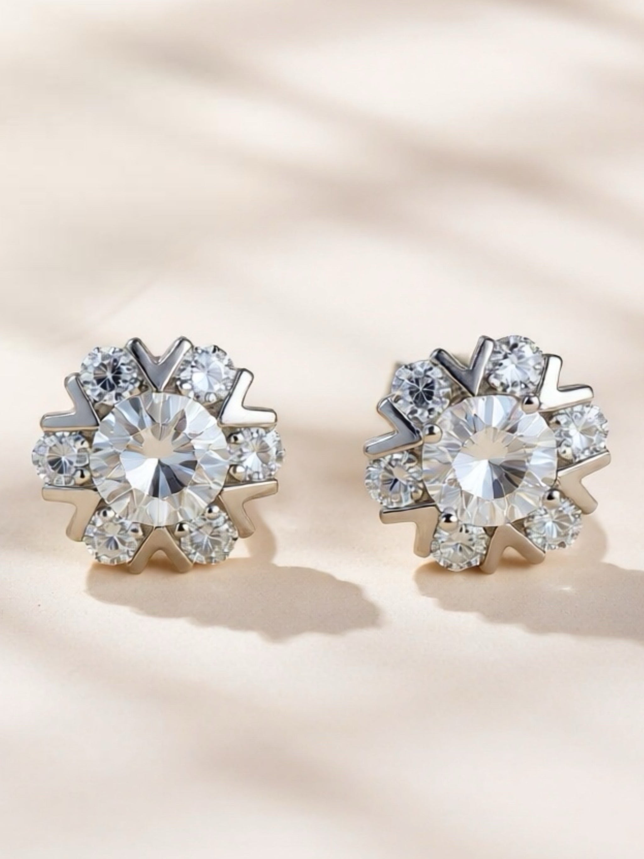 925 Sterling Silver Moissanite Stud Earrings