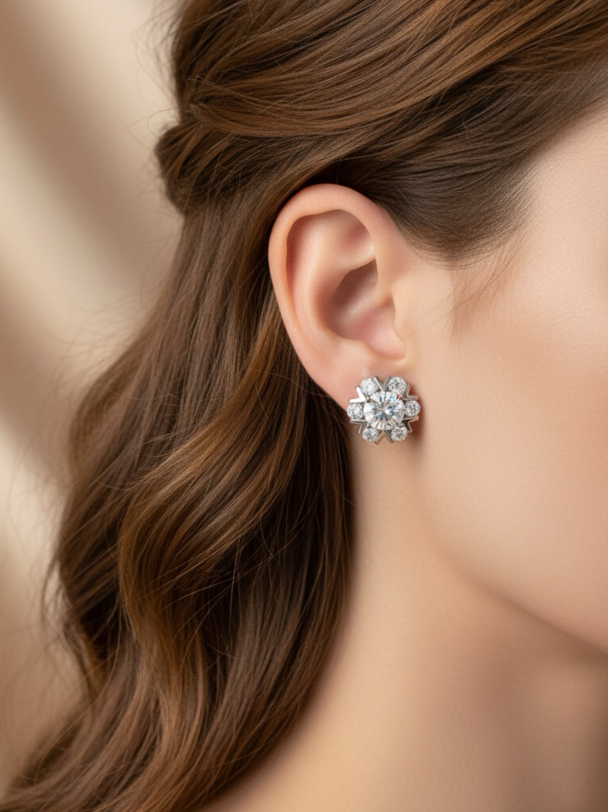 925 Sterling Silver Moissanite Stud Earrings