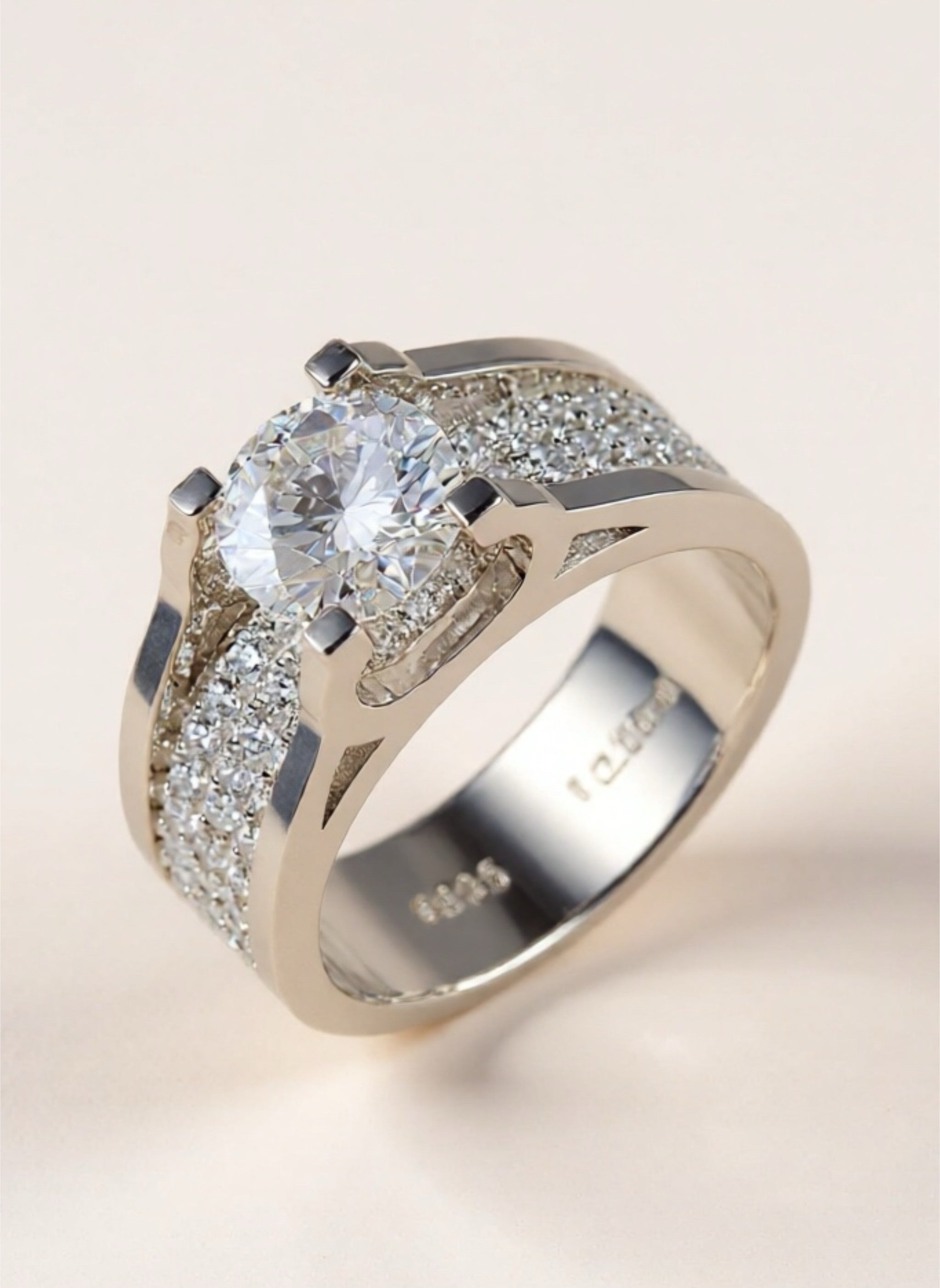 925 Sterling Silver 1 Carat Moissanite Ring