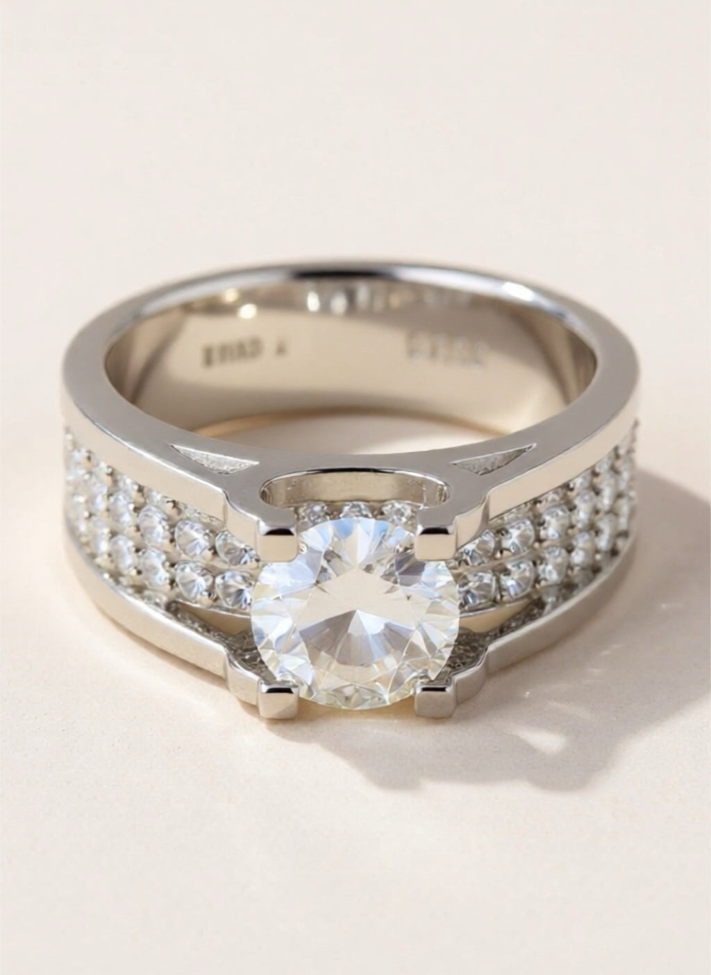 925 Sterling Silver 1 Carat Moissanite Ring