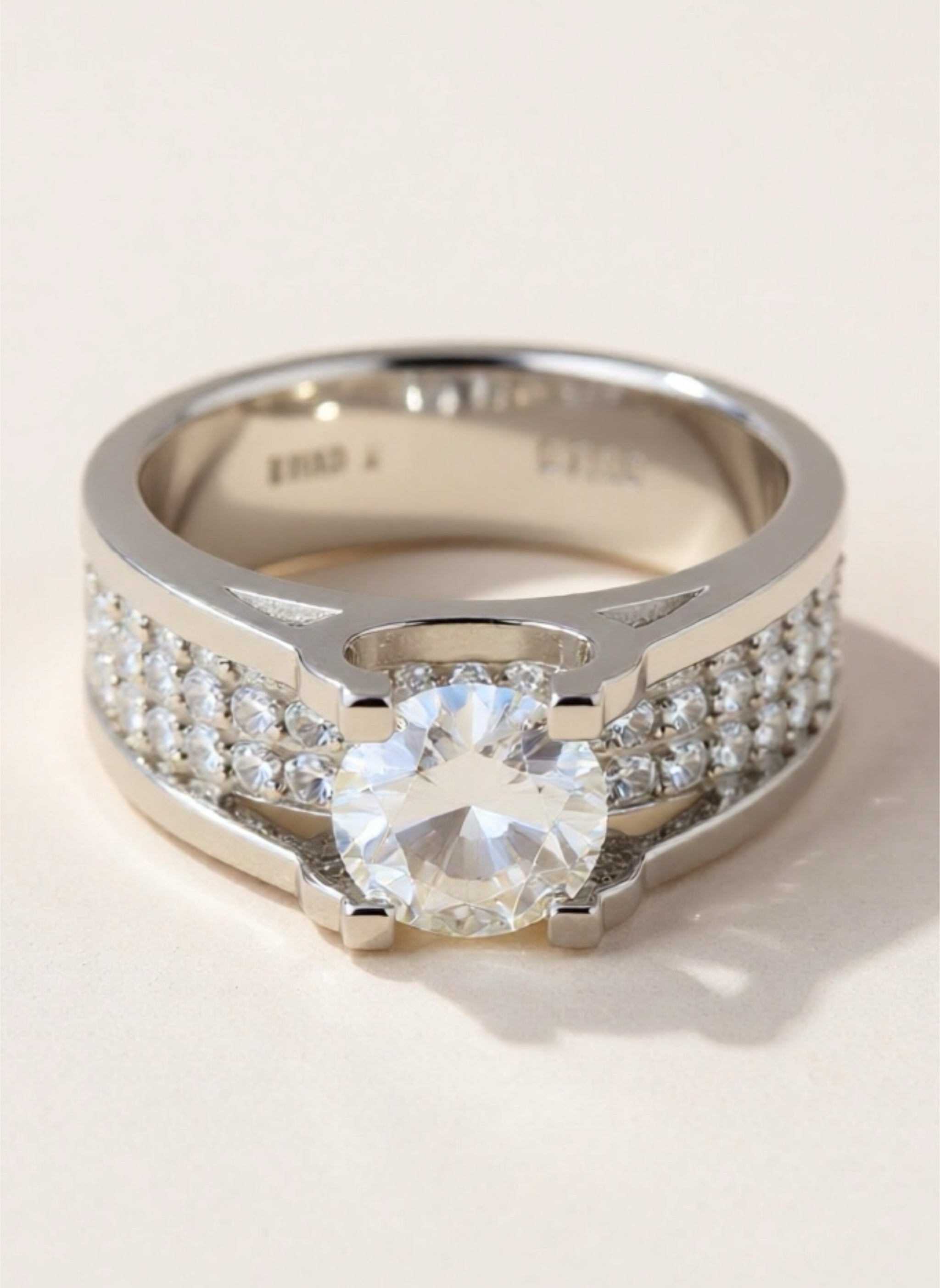 925 Sterling Silver 1 Carat Moissanite Ring
