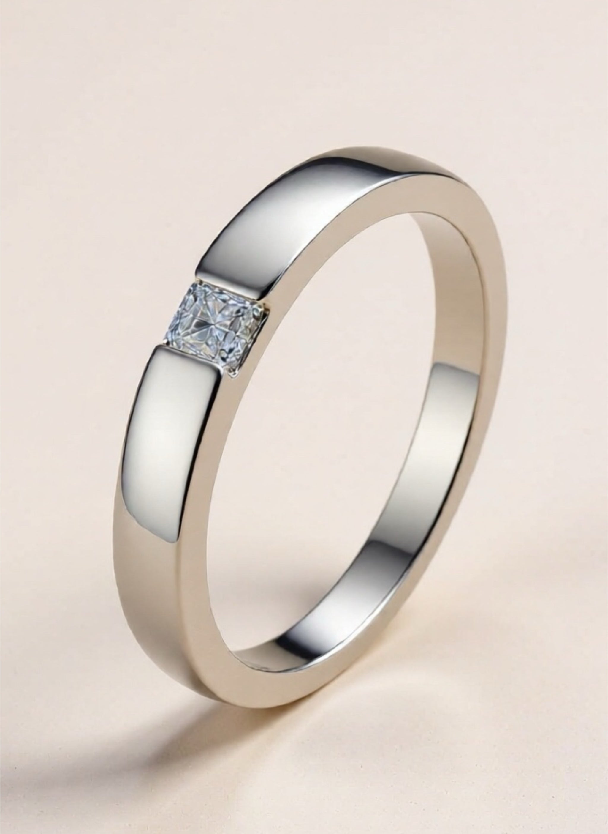 Inlaid Moissanite 925 Sterling Silver Ring
