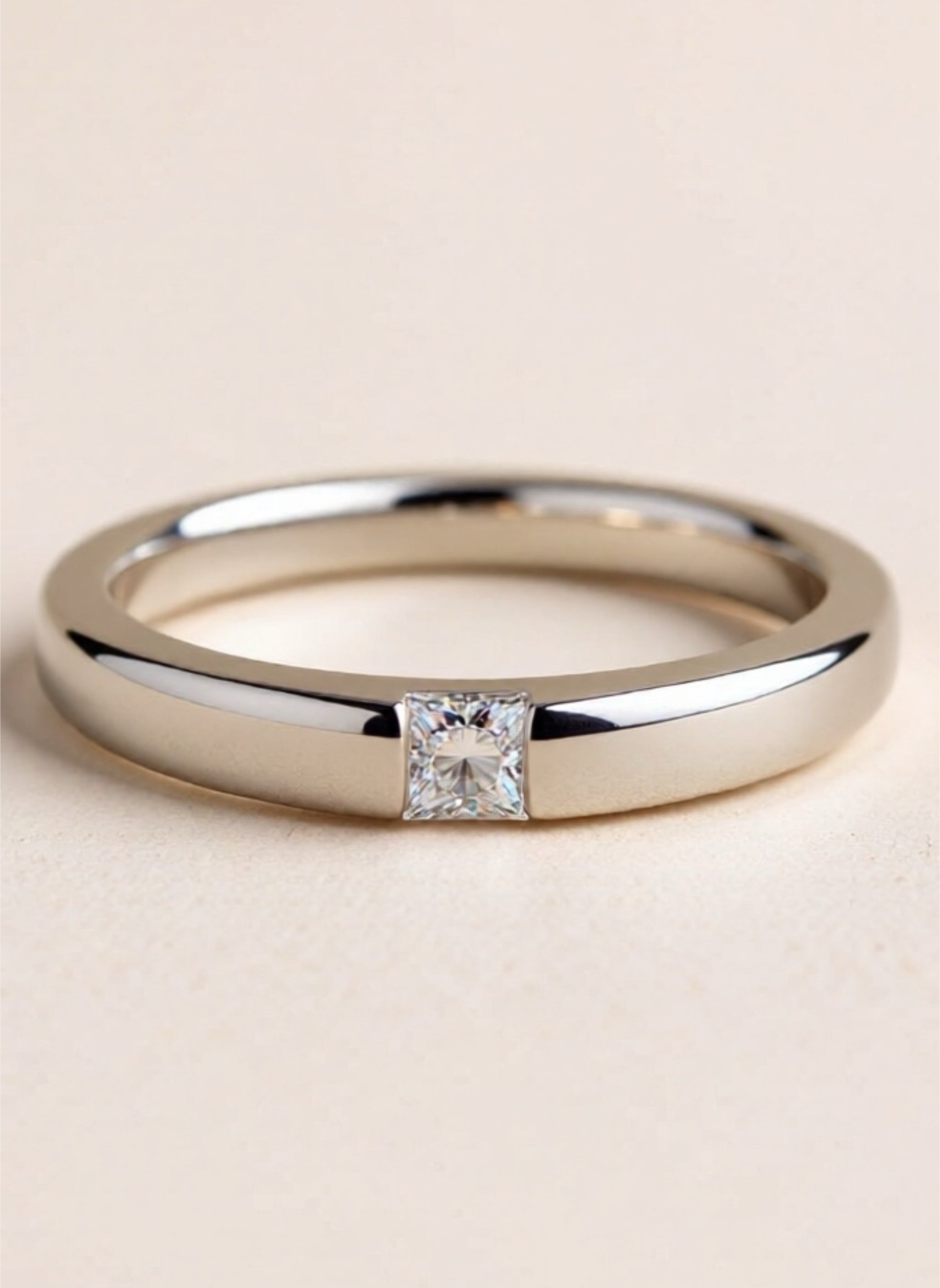 Inlaid Moissanite 925 Sterling Silver Ring