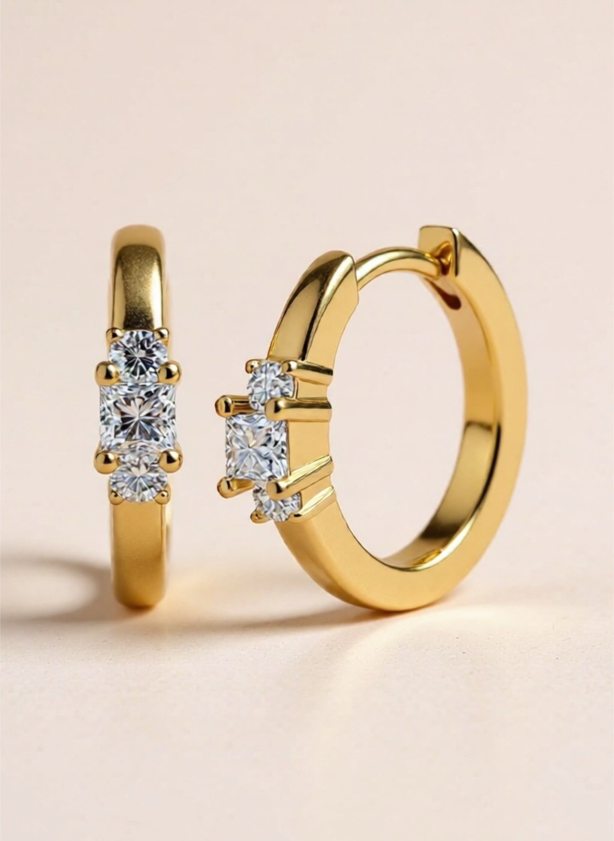 Moissanite 925 Sterling Silver Huggie Earrings
