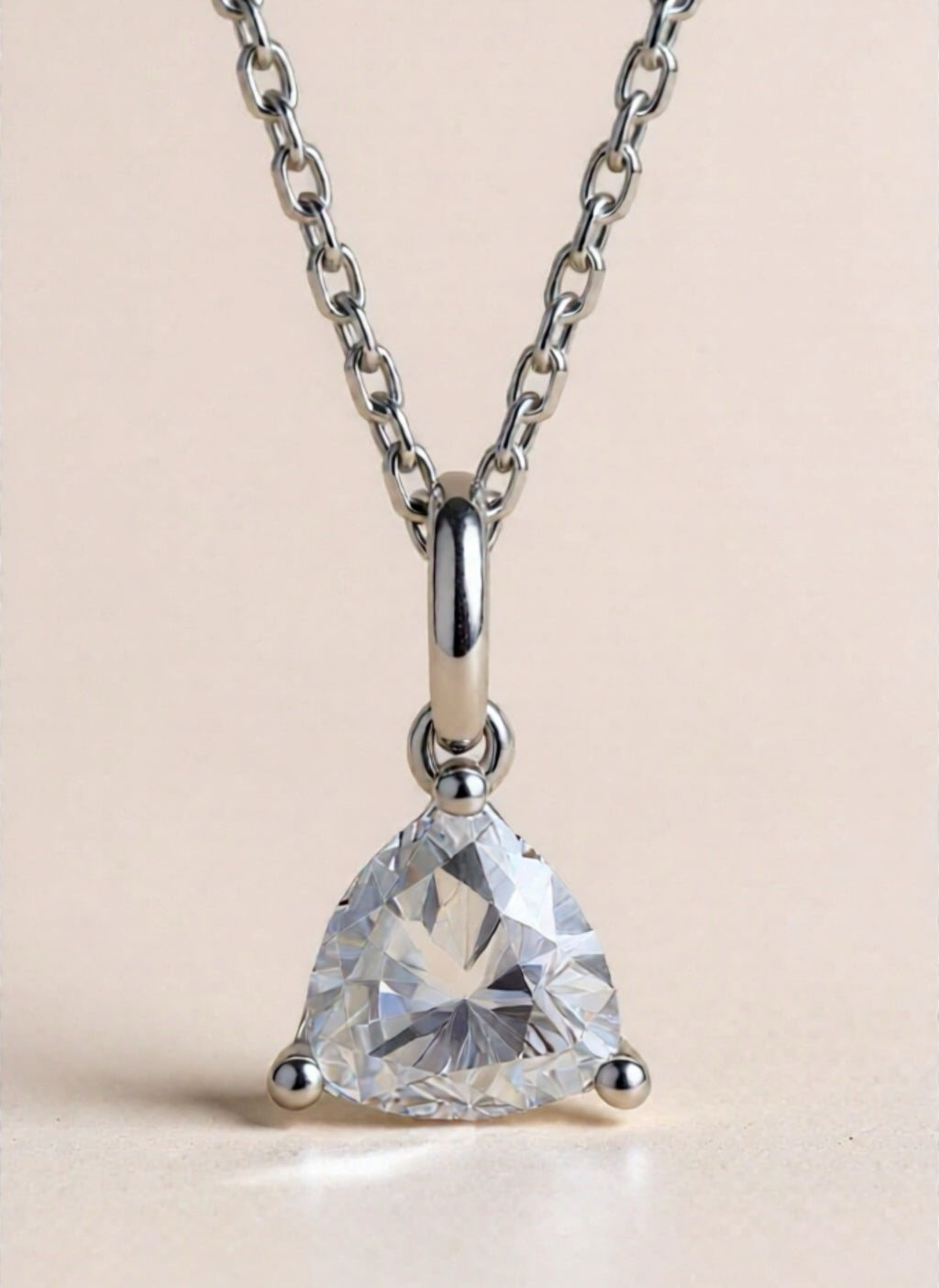 1 Carat Moissanite Pendant 925 Sterling Silver Necklace