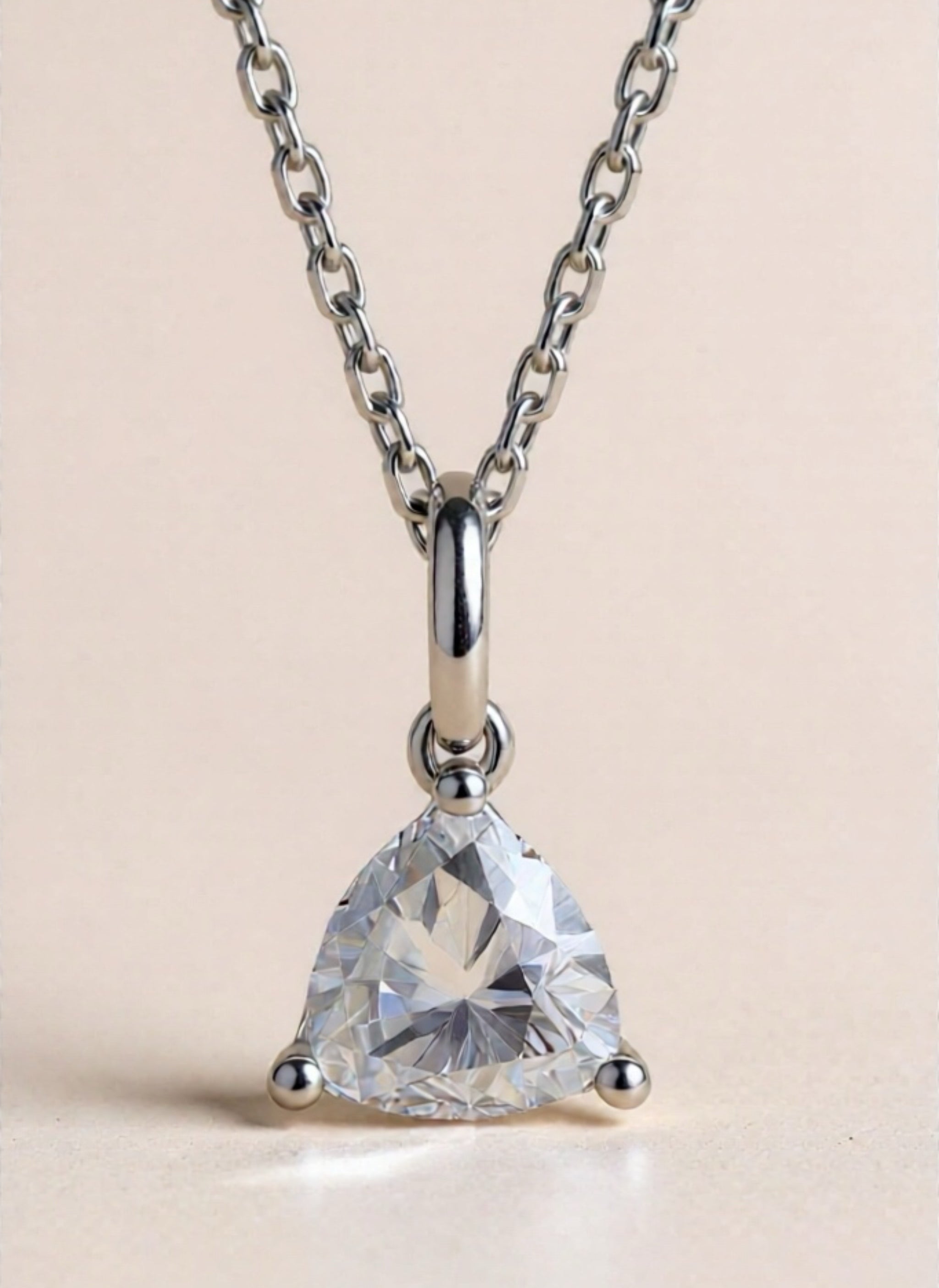 1 Carat Moissanite Pendant 925 Sterling Silver Necklace