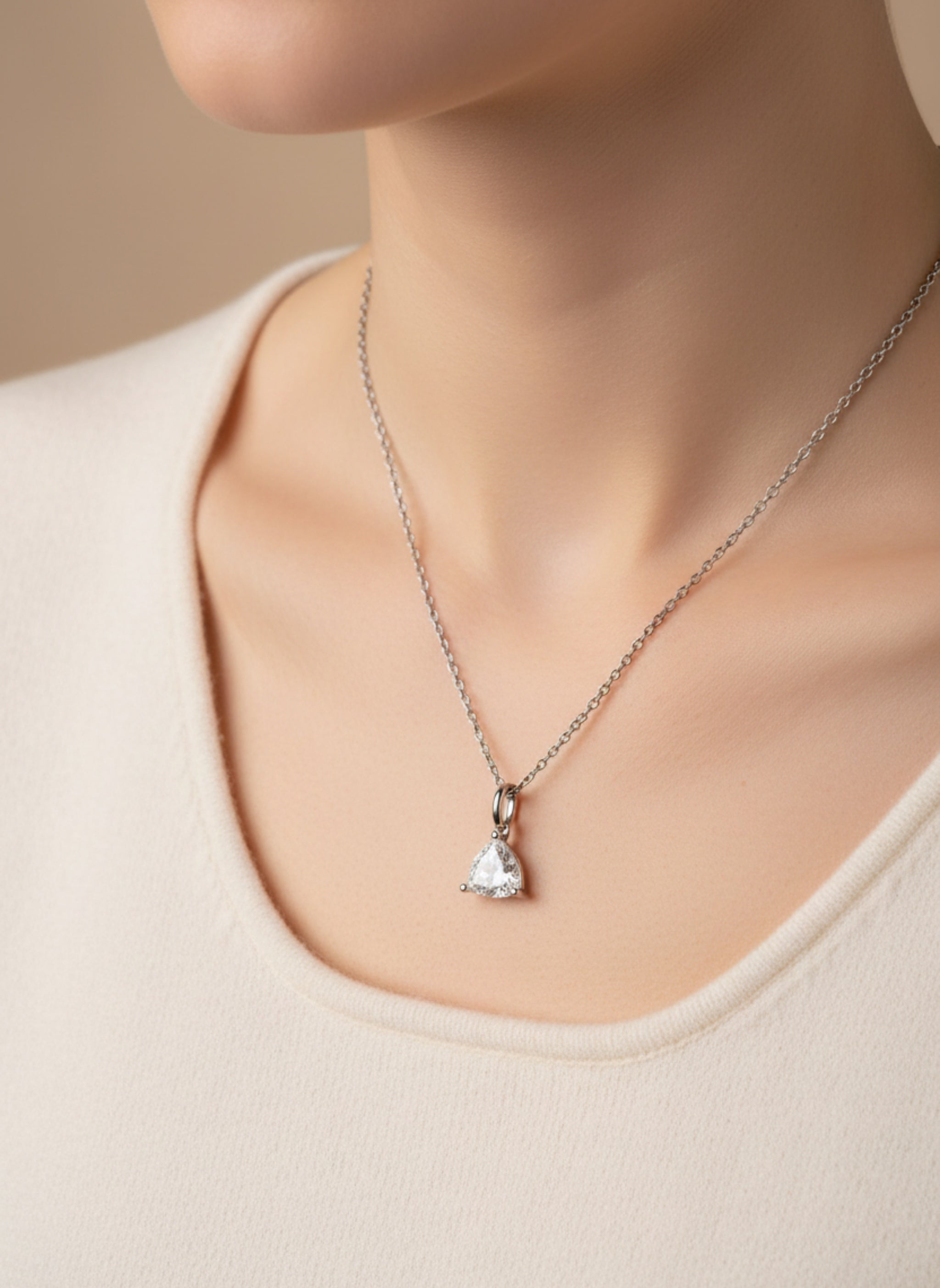 1 Carat Moissanite Pendant 925 Sterling Silver Necklace