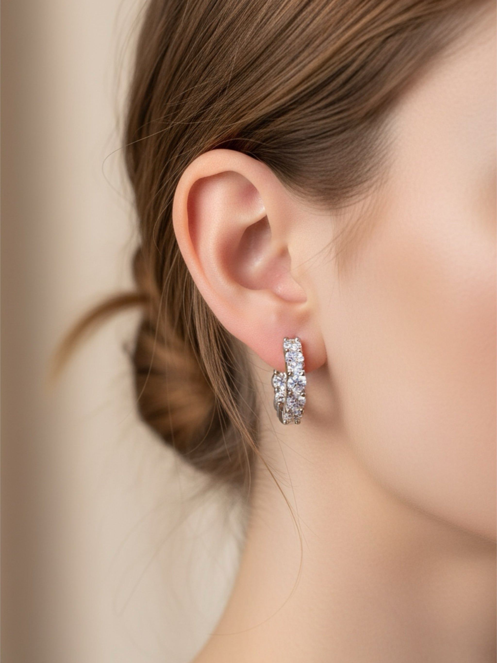 1.8 Carat Moissanite 925 Sterling Silver Hoop Earrings