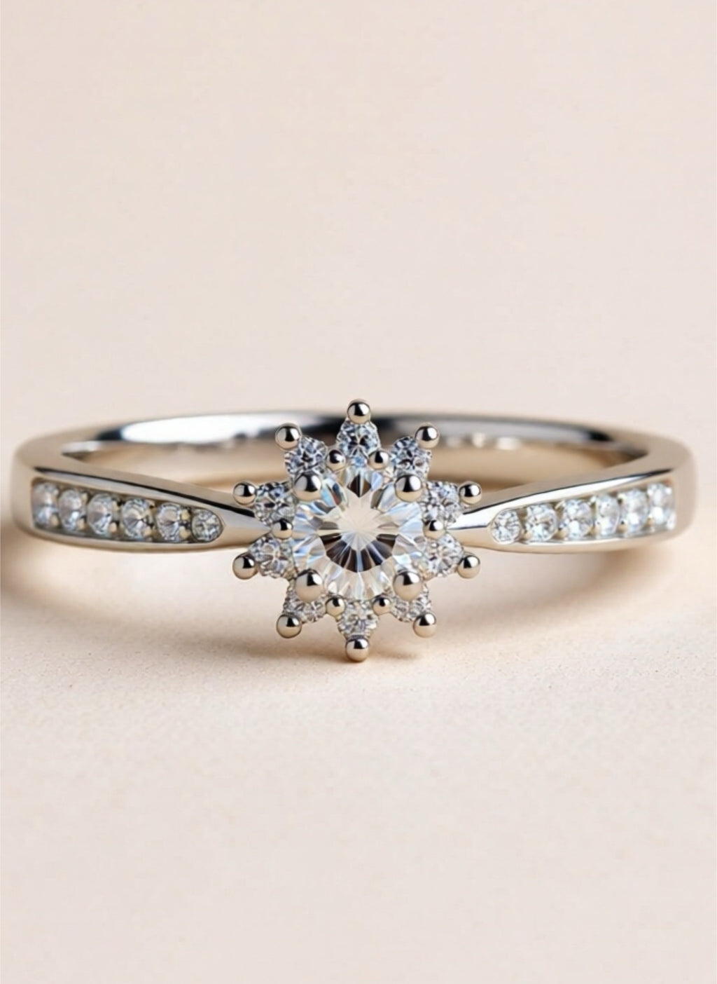 Moissanite 925 Sterling Silver Snowflake Ring