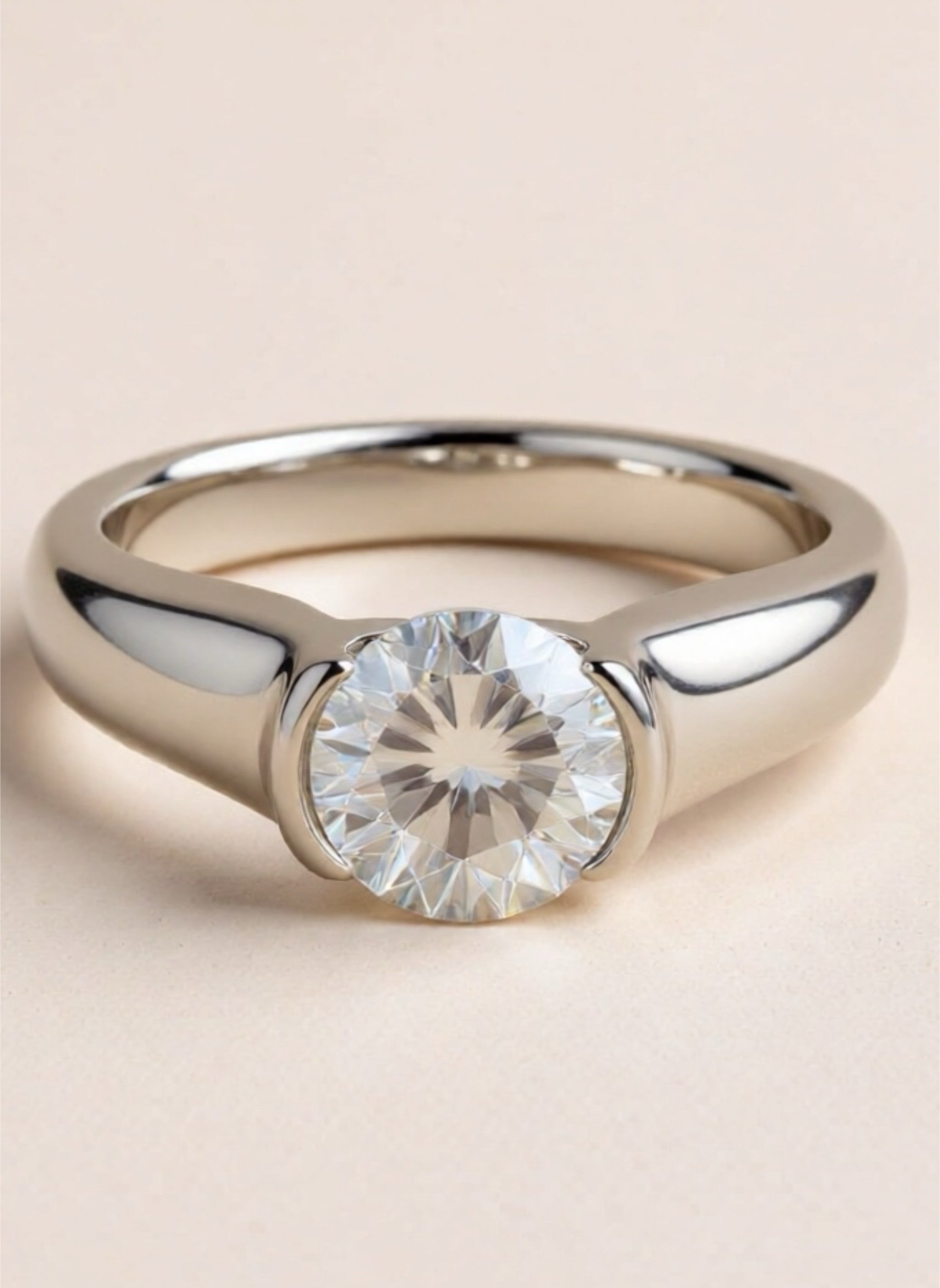 2 Carat Moissanite 925 Sterling Silver Ring