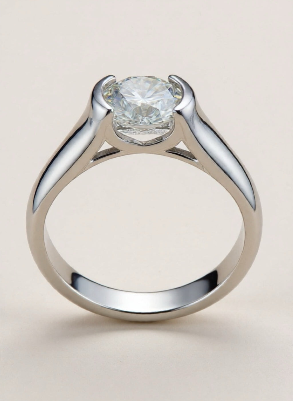 2 Carat Moissanite 925 Sterling Silver Ring