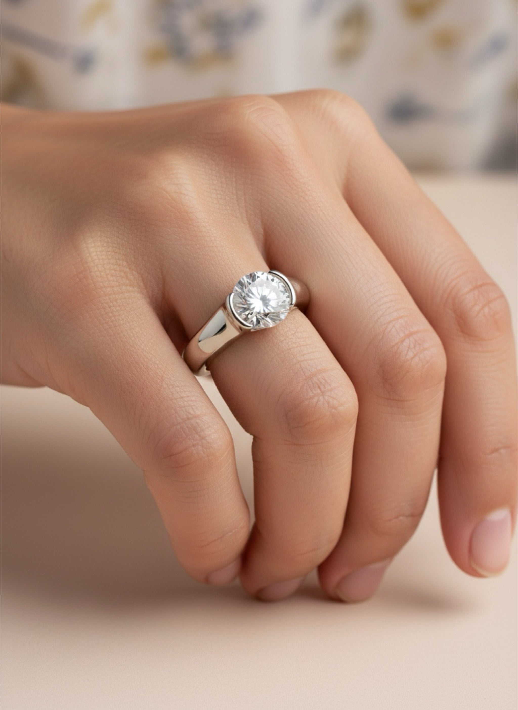 2 Carat Moissanite 925 Sterling Silver Ring