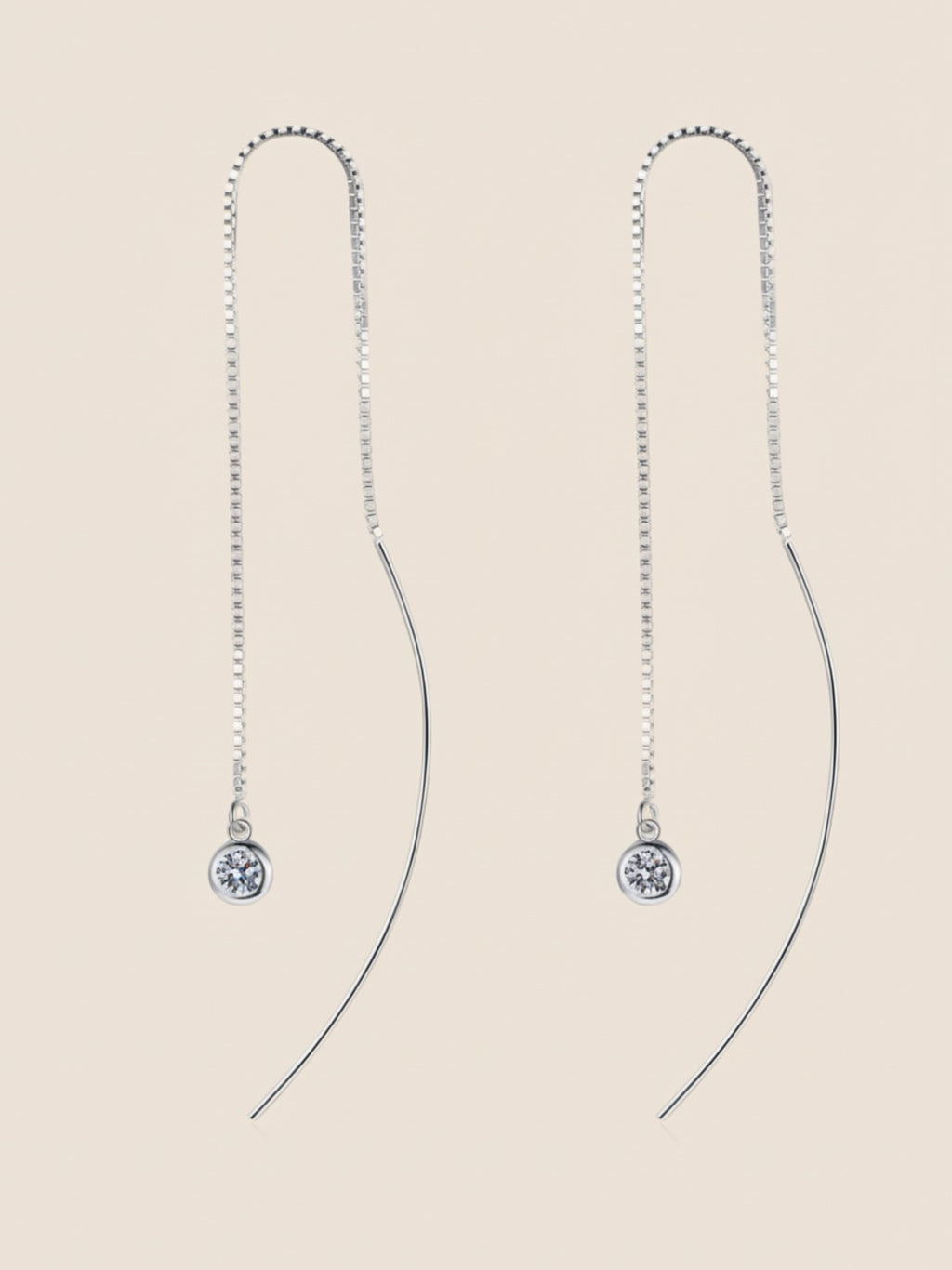 Moissanite 925 Sterling Silver Threader Earrings