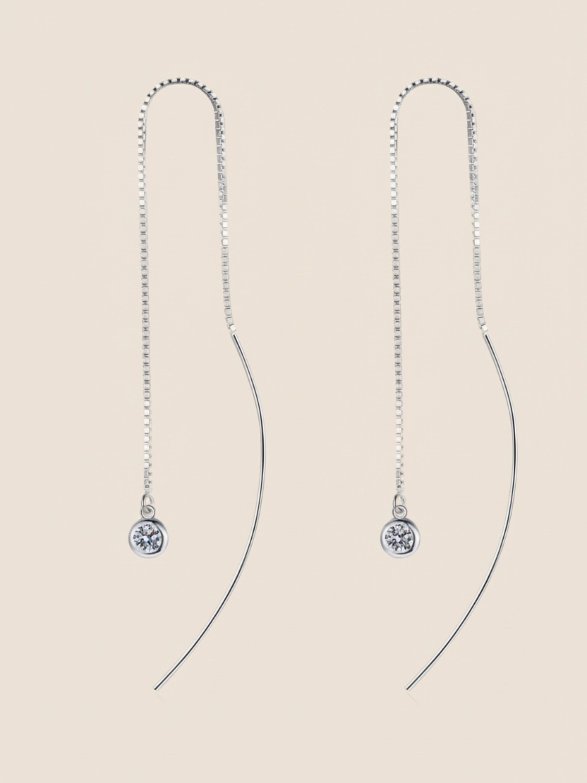 Moissanite 925 Sterling Silver Threader Earrings