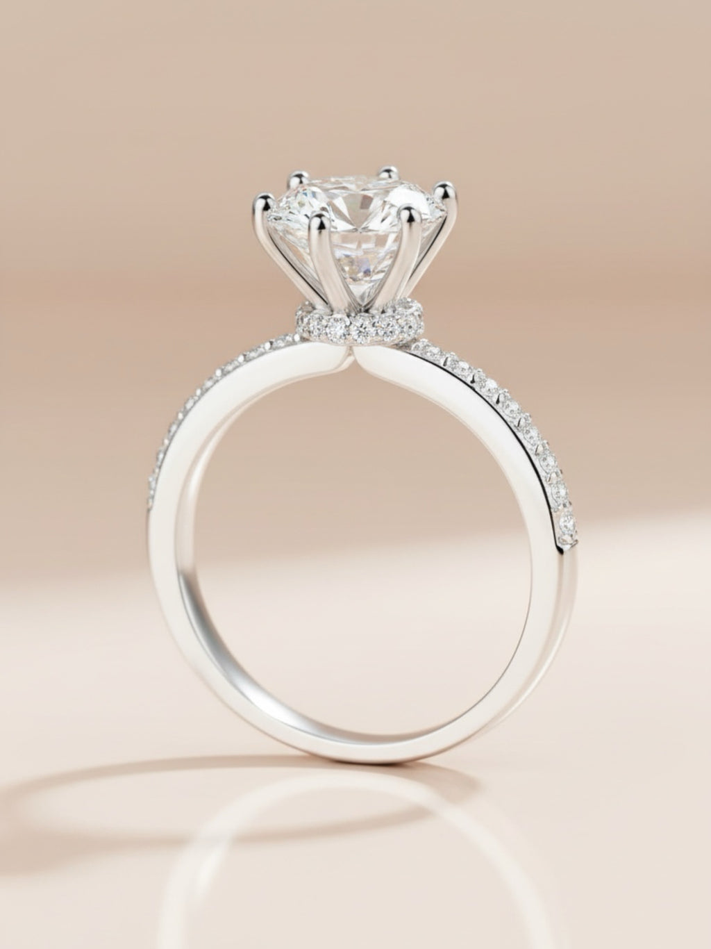 925 Sterling Silver 2 Carat Moissanite Ring