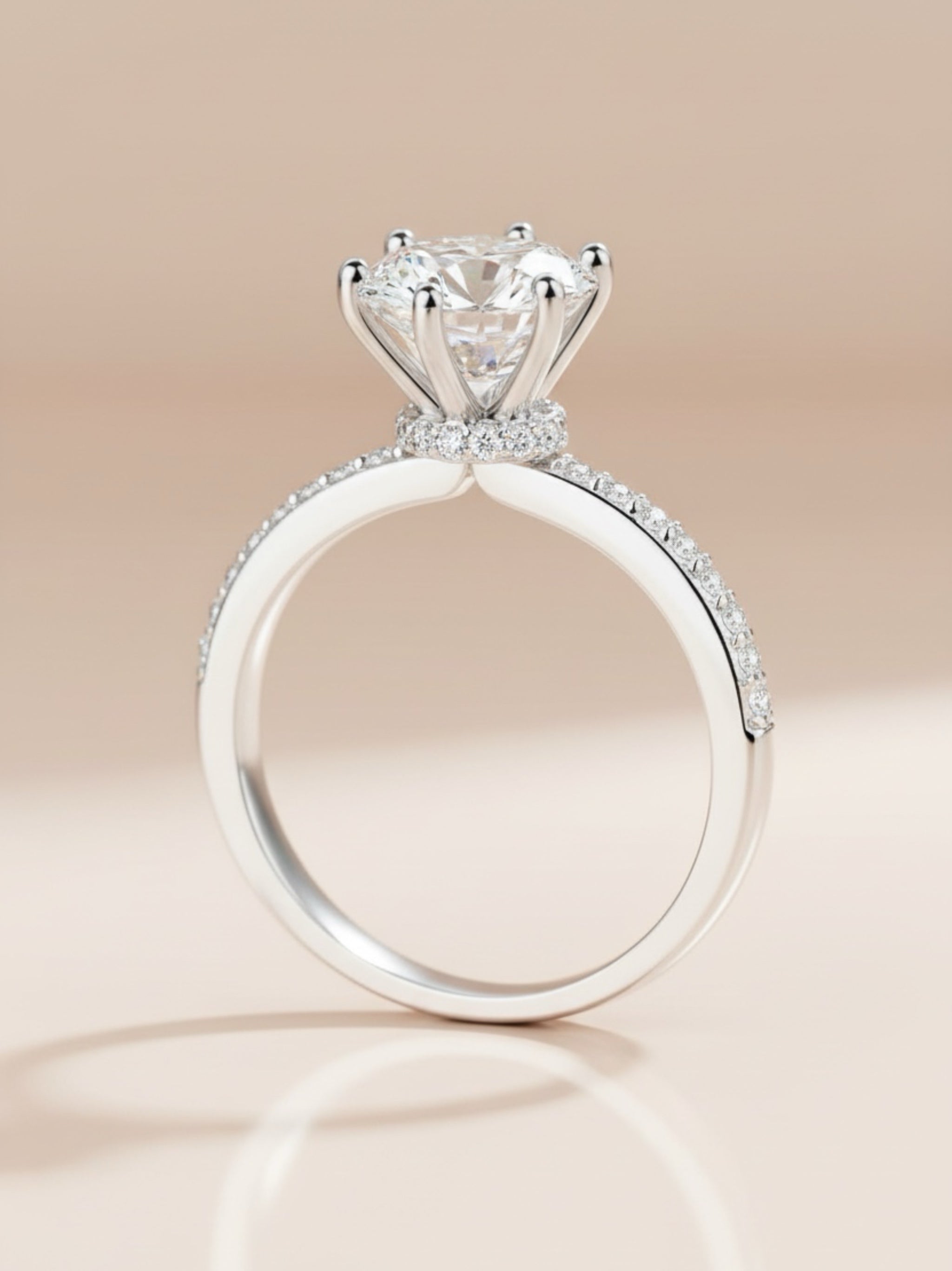 925 Sterling Silver 2 Carat Moissanite Ring
