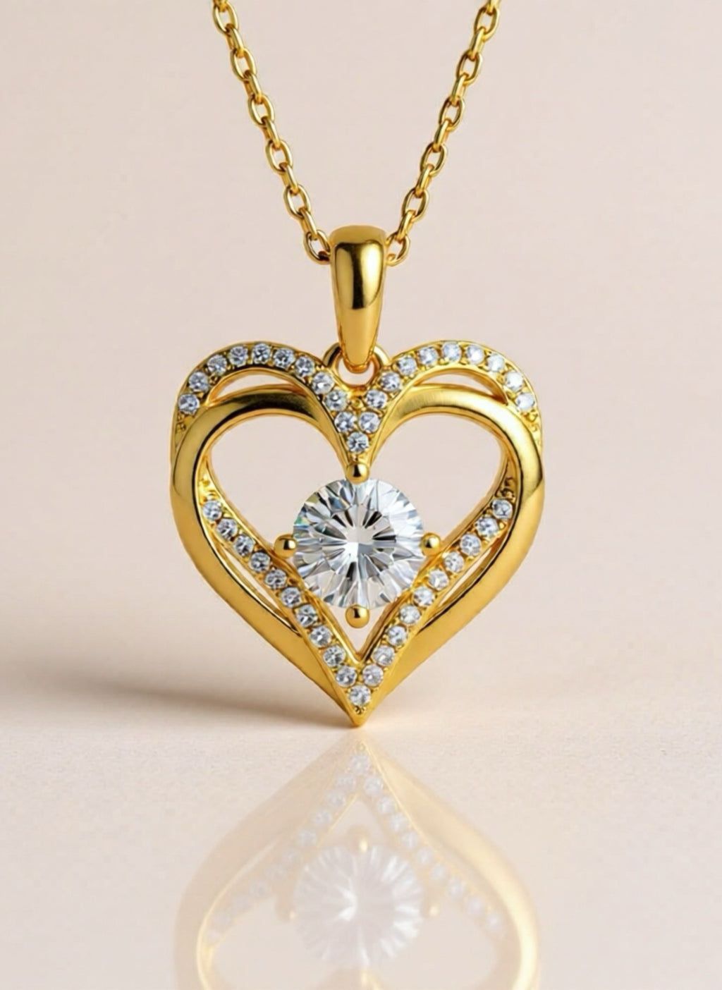 1.2 Carat Moissanite 925 Sterling Silver Heart Necklace