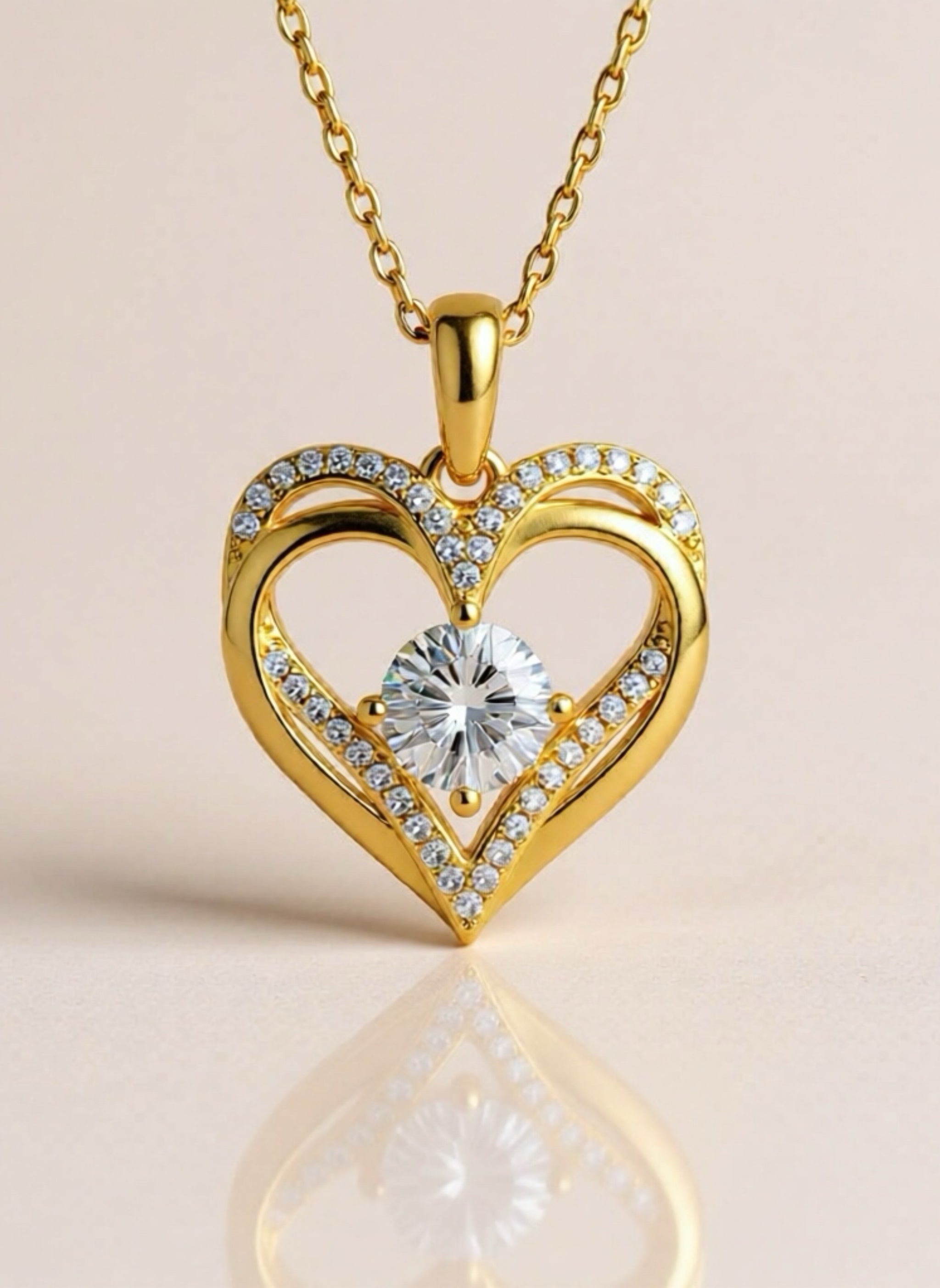 1.2 Carat Moissanite 925 Sterling Silver Heart Necklace