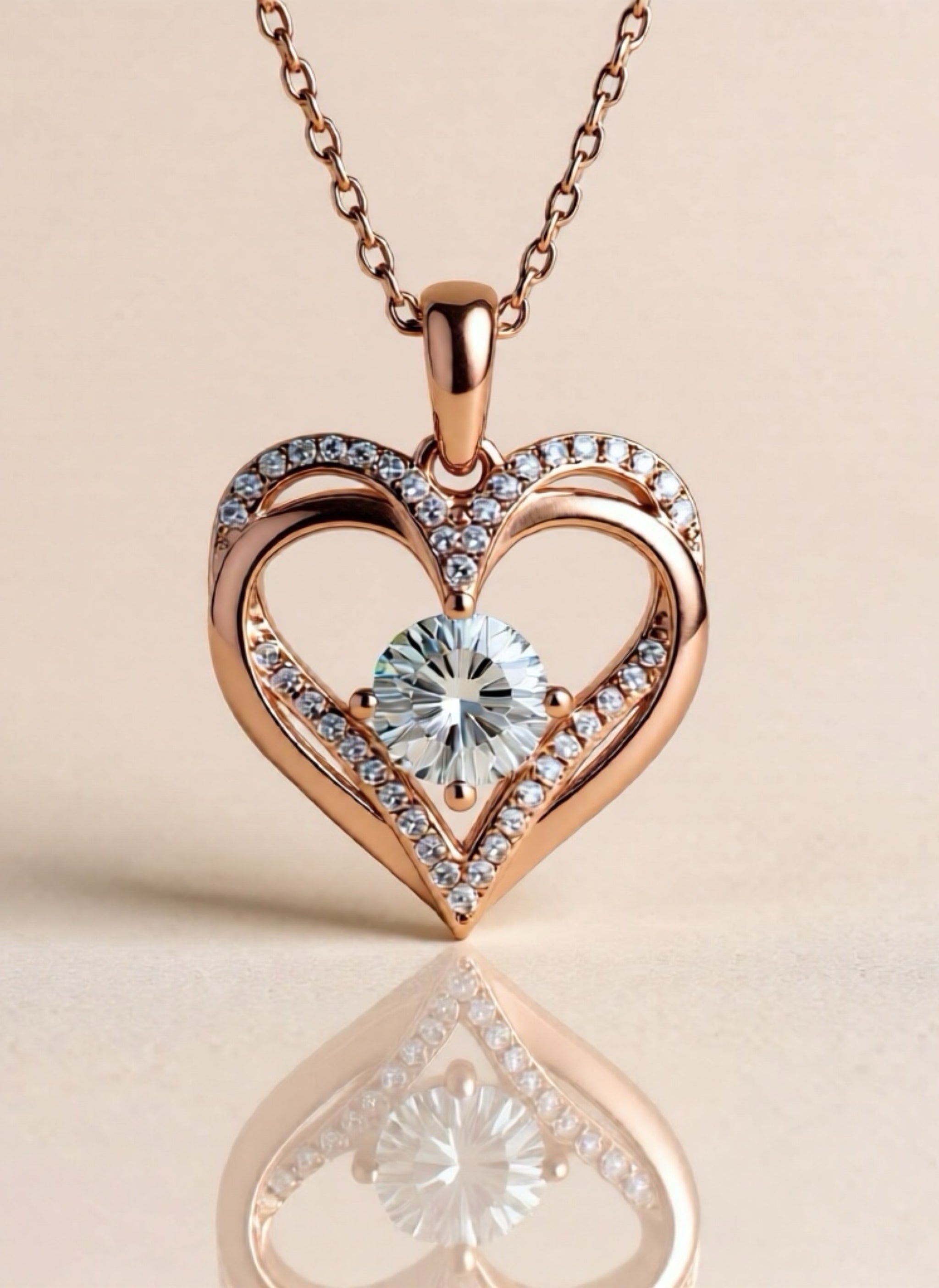 1.2 Carat Moissanite 925 Sterling Silver Heart Necklace